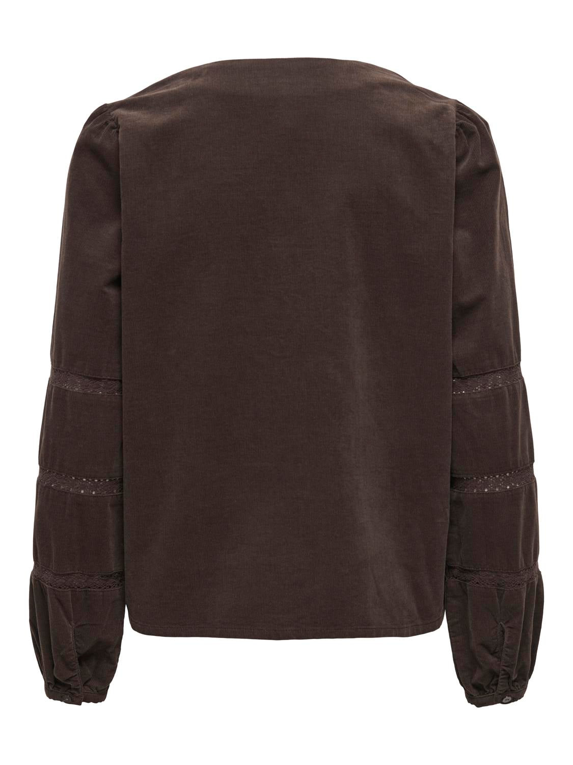 Onlaime L/s Cord Tape Blouse Pnt Ox Mørkebrun