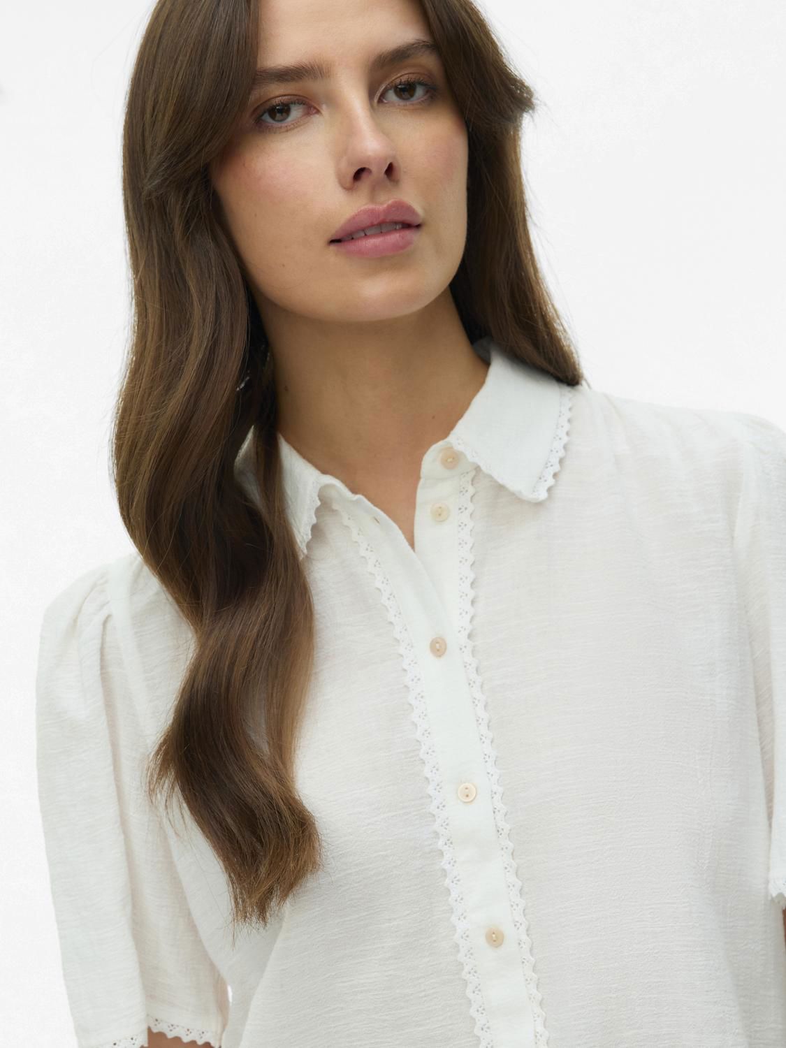 Vmsiri 2/4 Shirt Wvn Hvit