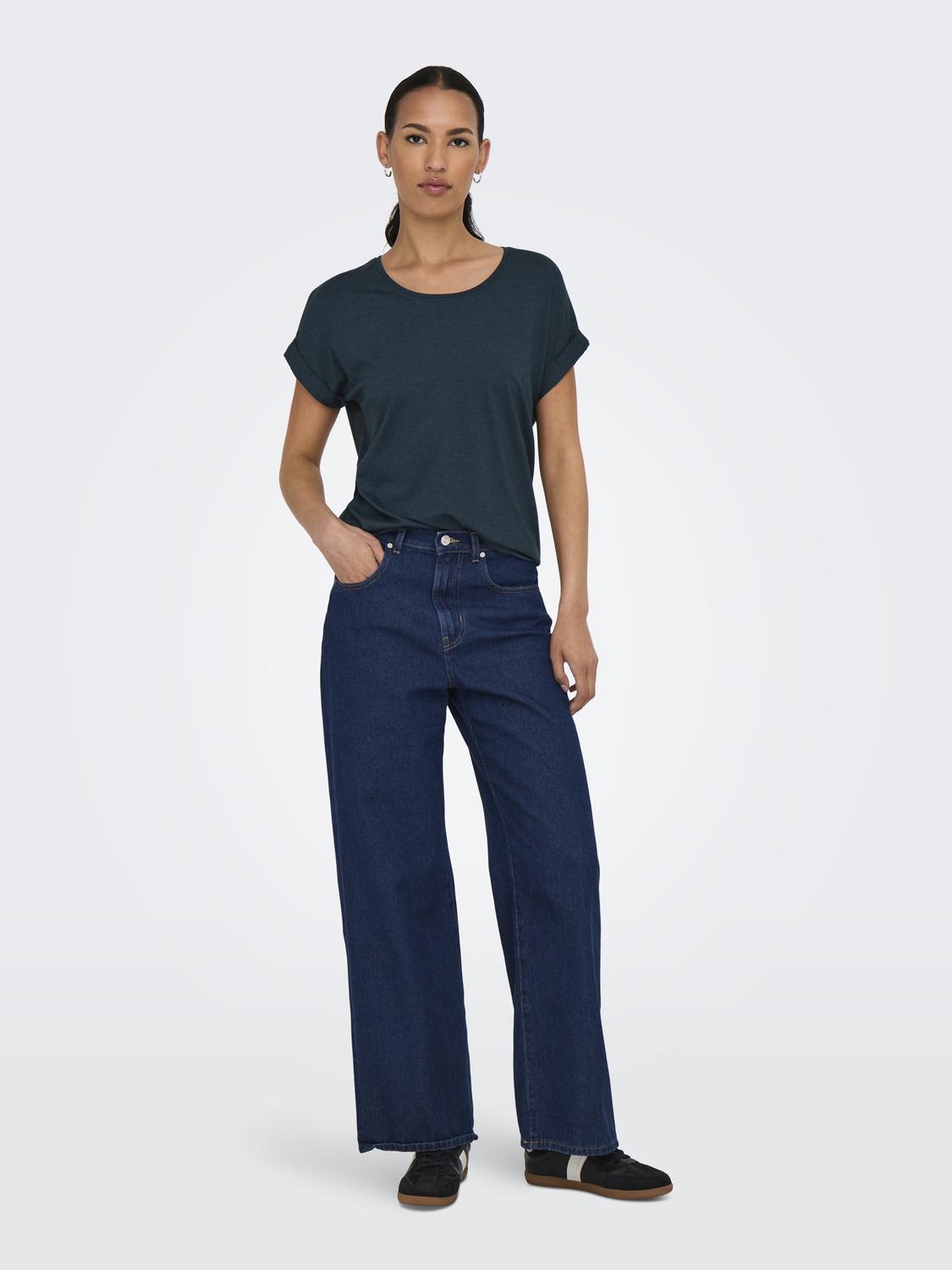 ONLMOSTER S/S O-NECK TOP NOOS JRS Mørketurkis