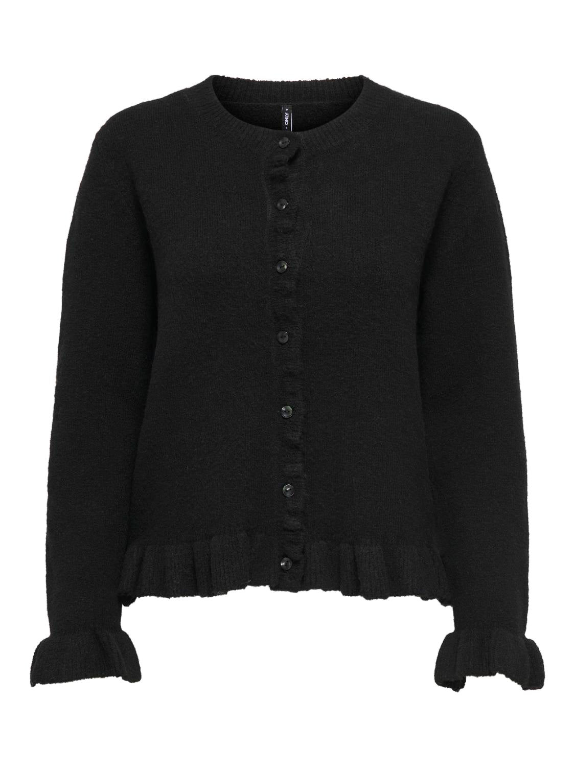 Onlrima Life Ls Fril Butto Cardi Cs Knt Sort