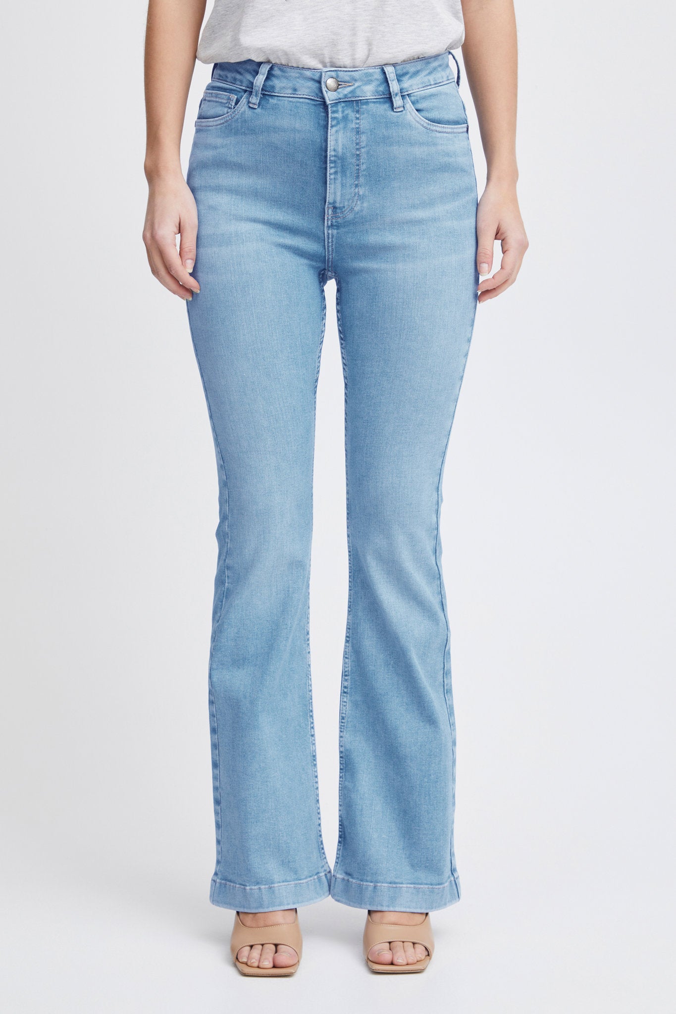 Pzbecca Uhw Bootcut Leg Blå