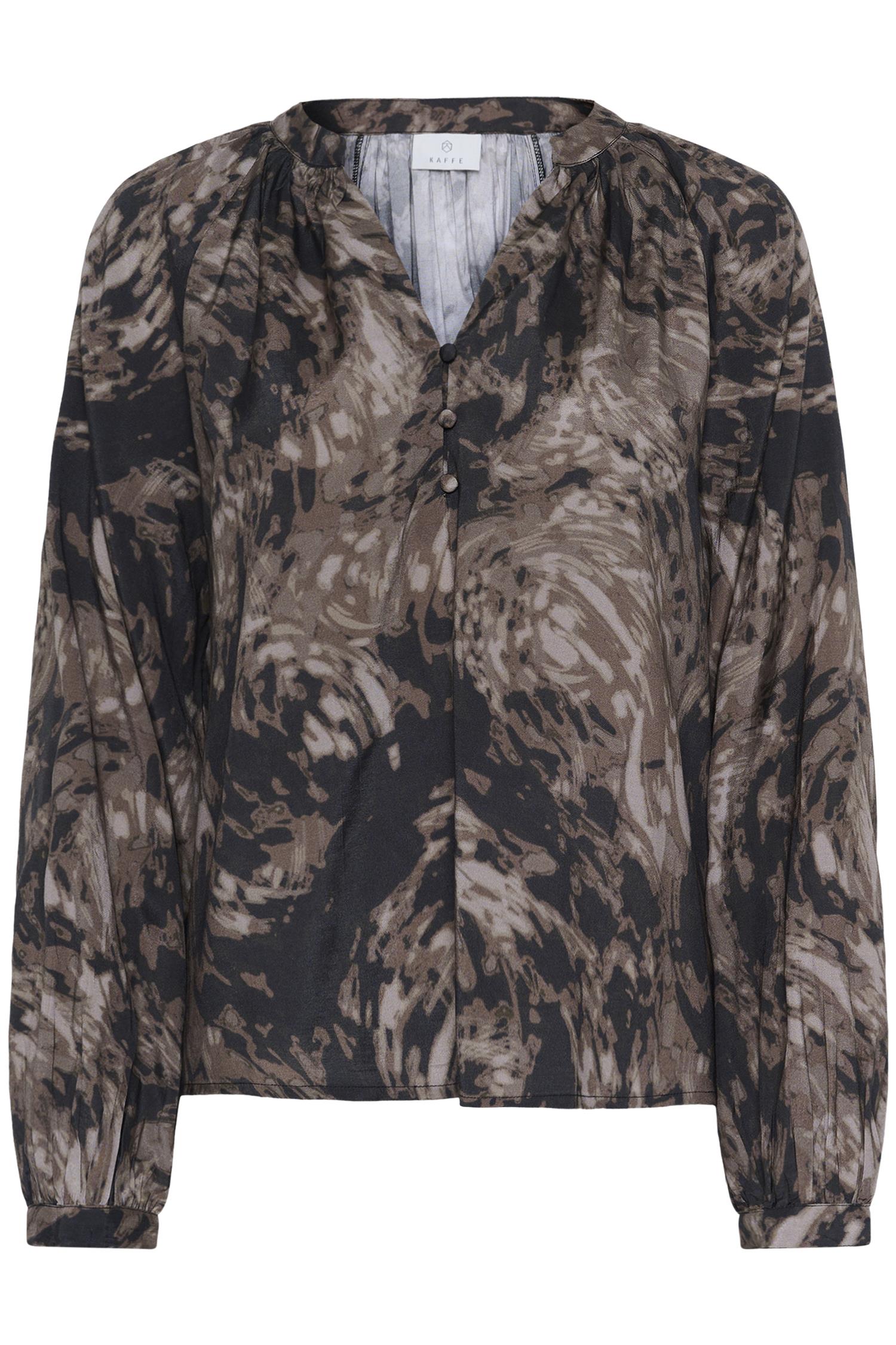 Kajamie Blouse Brown Graphic Print