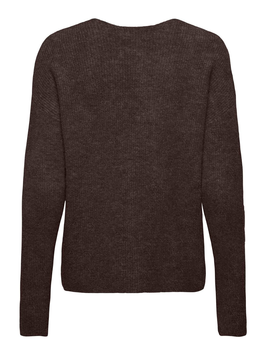 Onlcamilla V-Neck L/s Pullover Knt Noos Brun