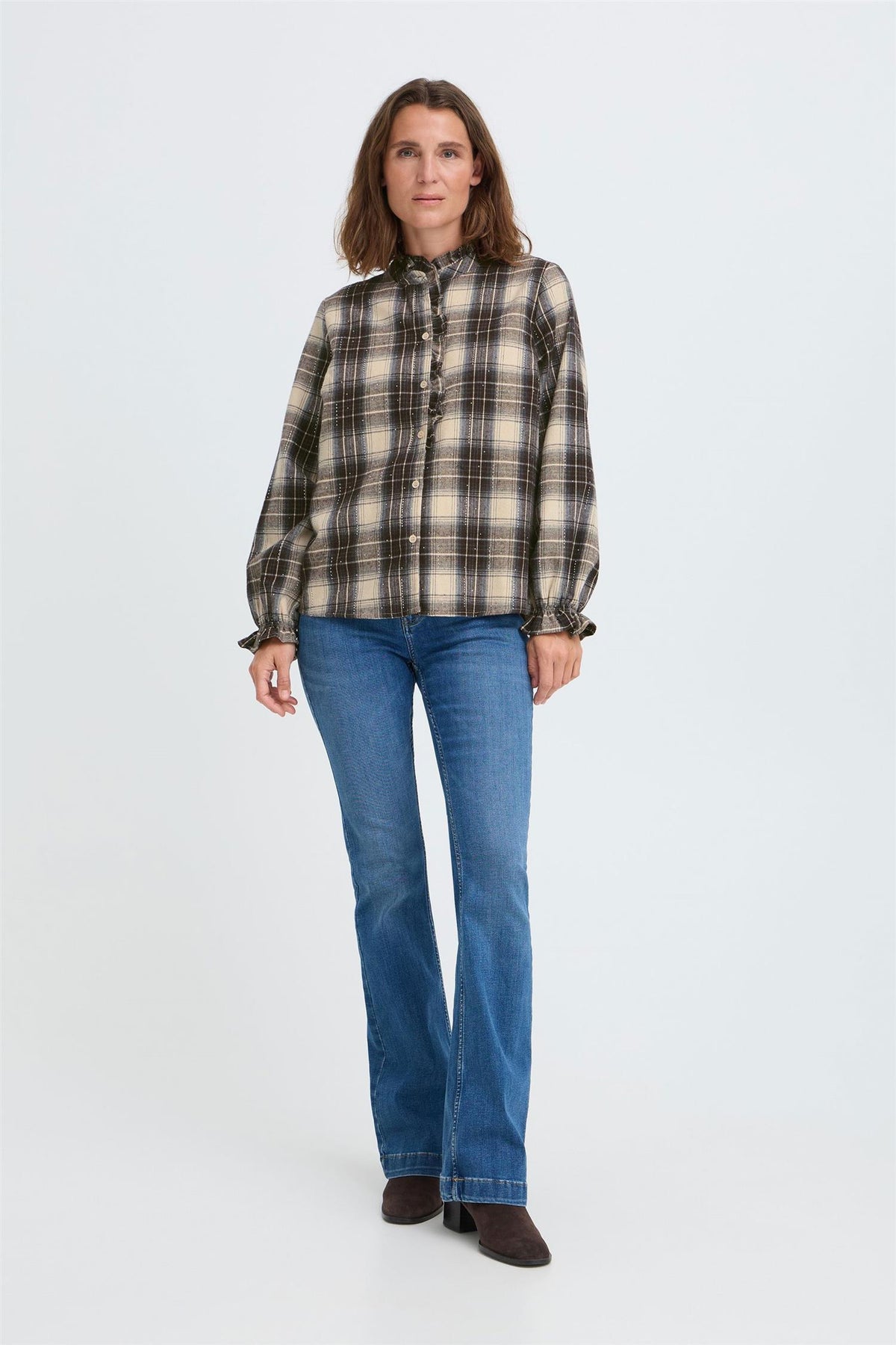 Pzkamma Ls Frill Shirt Beige