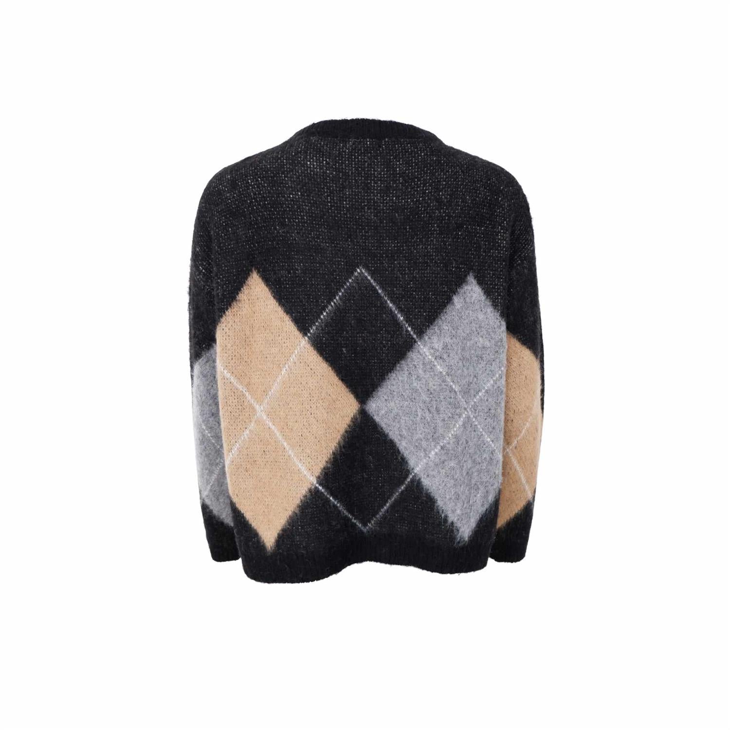 BCBETH ARGYLKE KNIT JUMPER Svart
