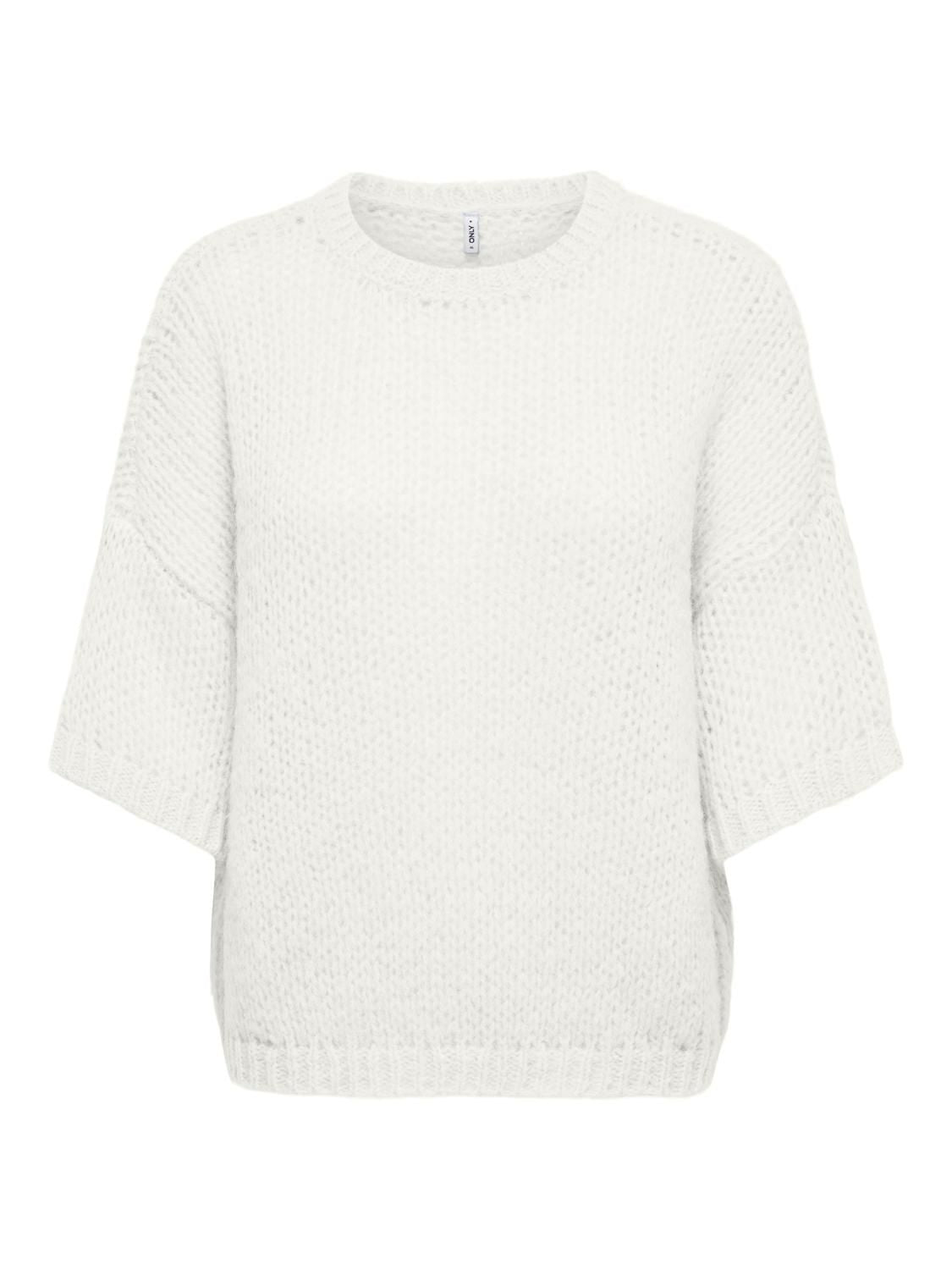 Onlnordic Ss Loose O-Neck Cs Knt Hvit