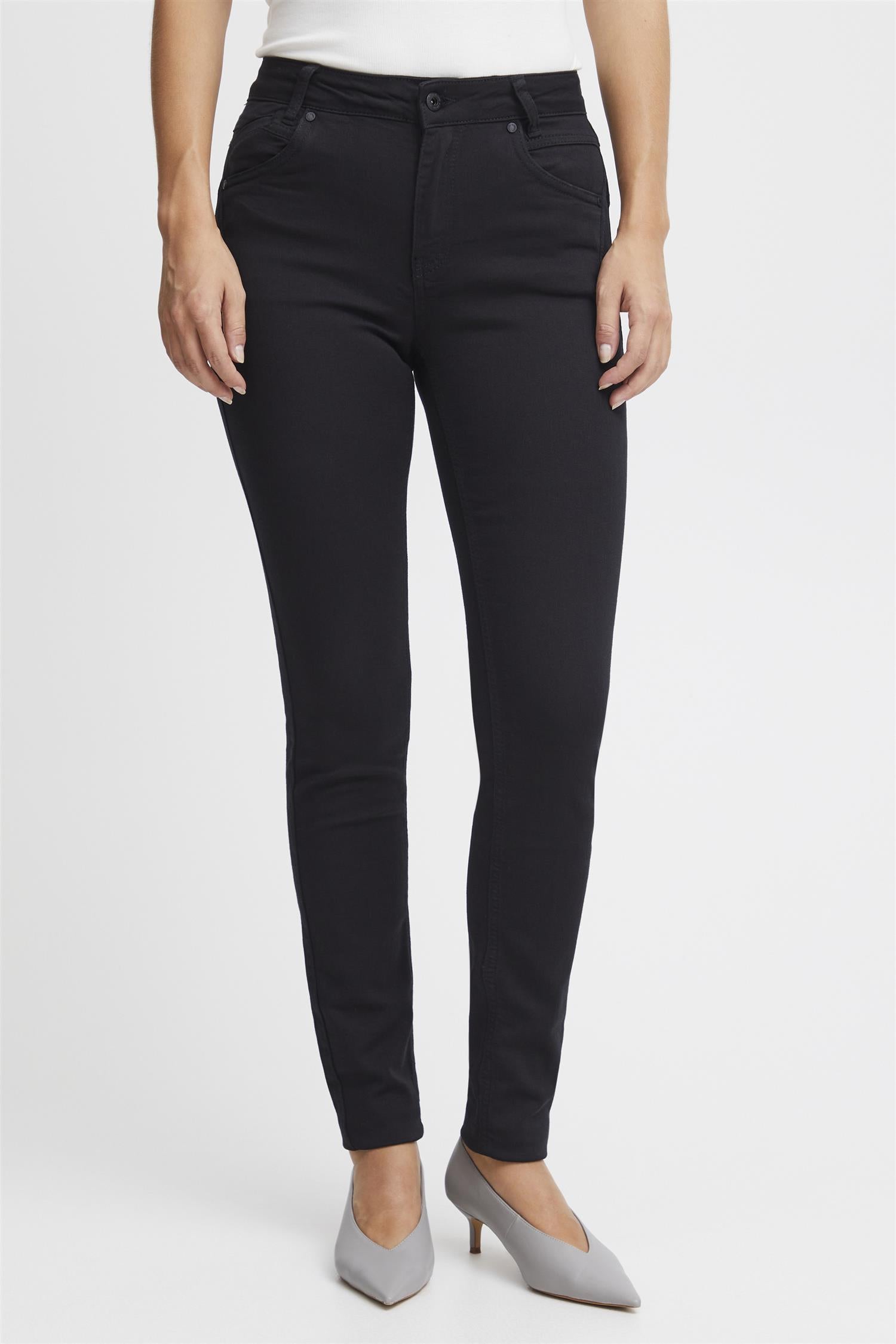 Pzcarmen Hw Jeans Skinny Leg Black Denim