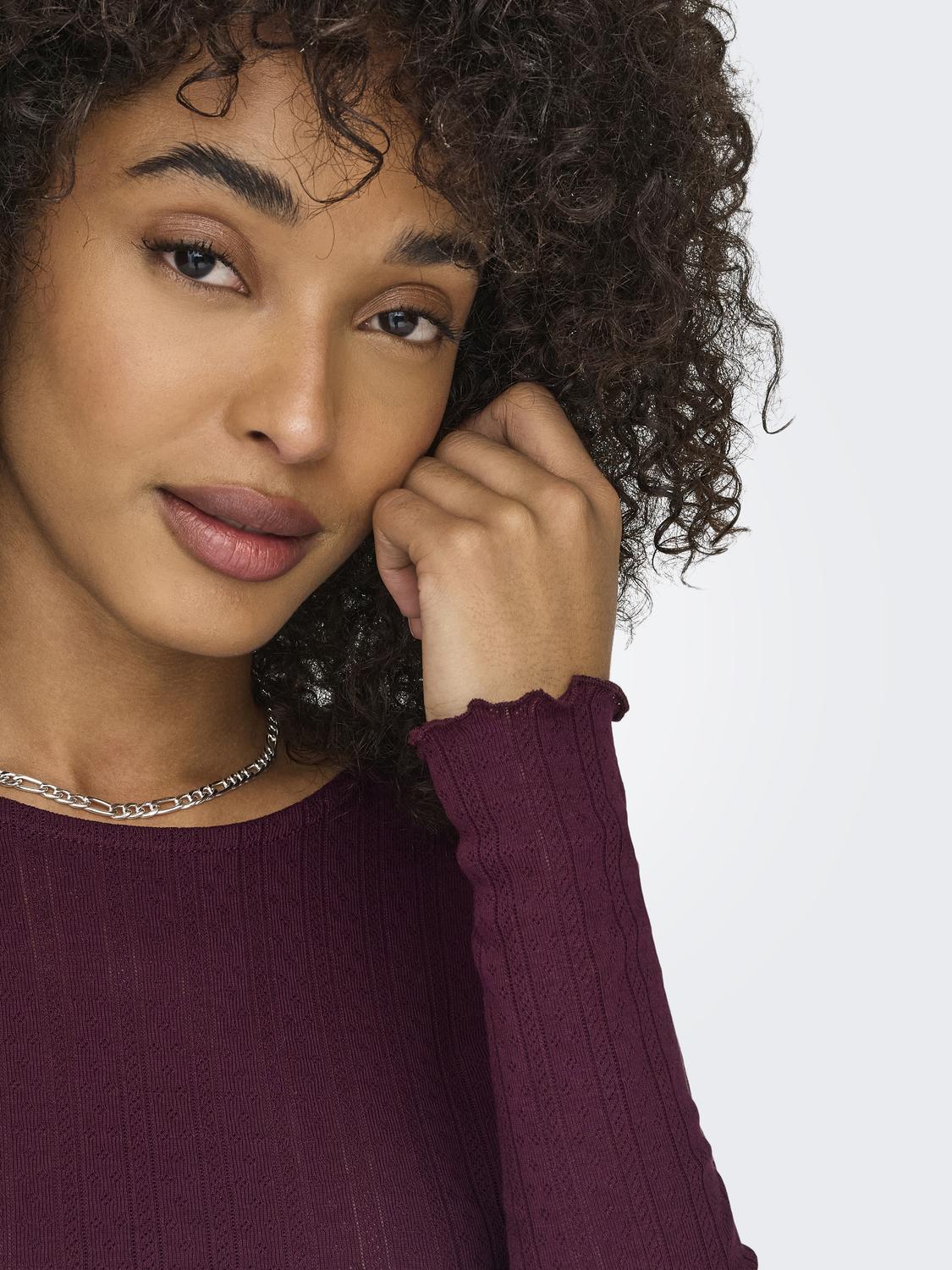 Onlcarlotta L/s Top Noos Jrs Mørkelilla