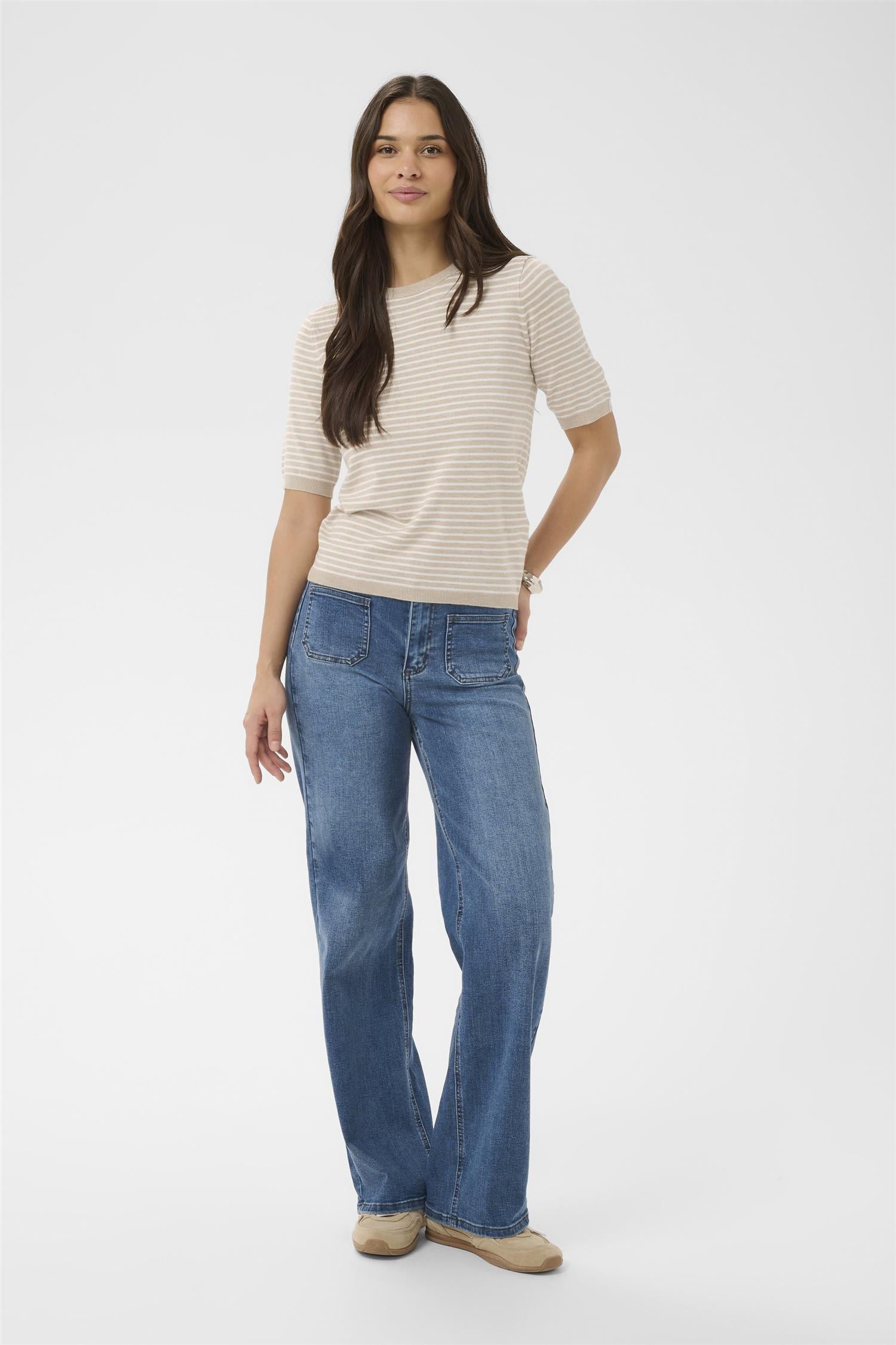 Kalizza Narrow Striped Pullover Beige