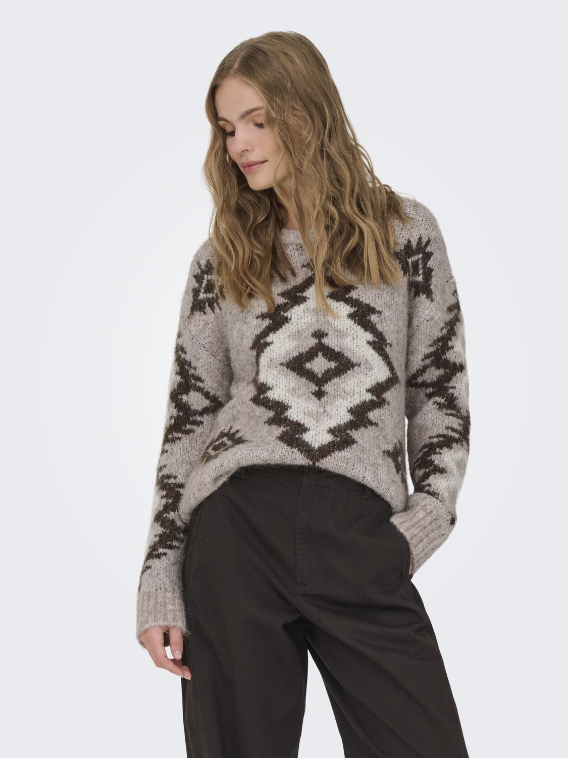 Onlazu Ls Jq O-Neck Cc Knt Lysebrun
