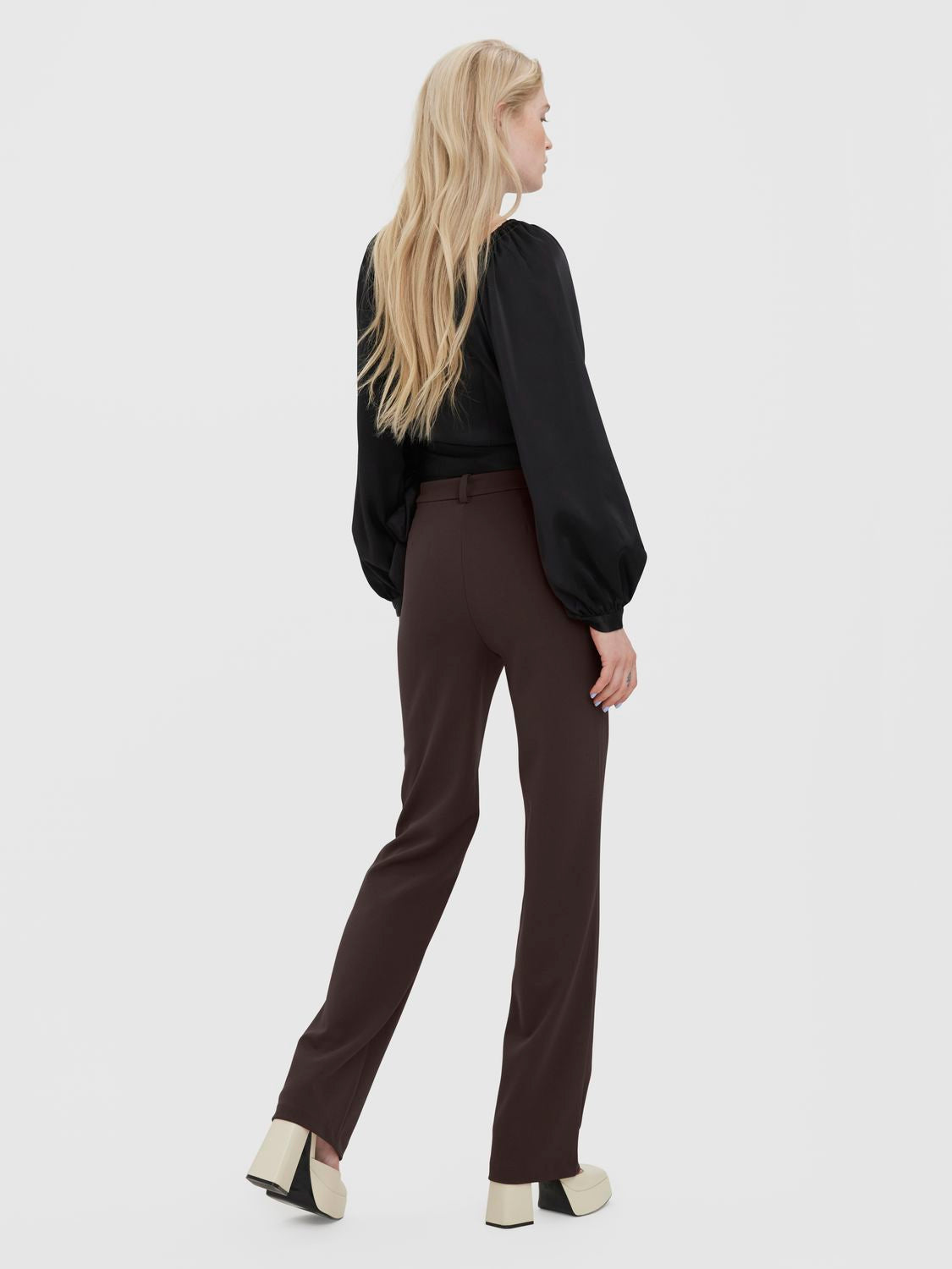 Vmzamira Mw Slim Straight Pant Noos Brun