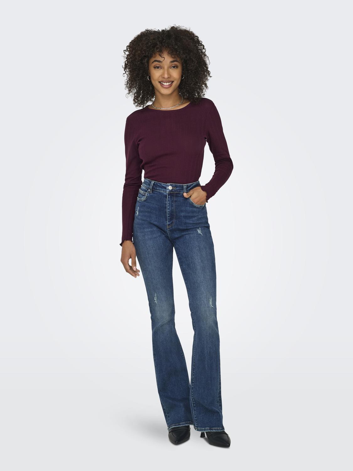 Onlcarlotta L/s Top Noos Jrs Mørkelilla