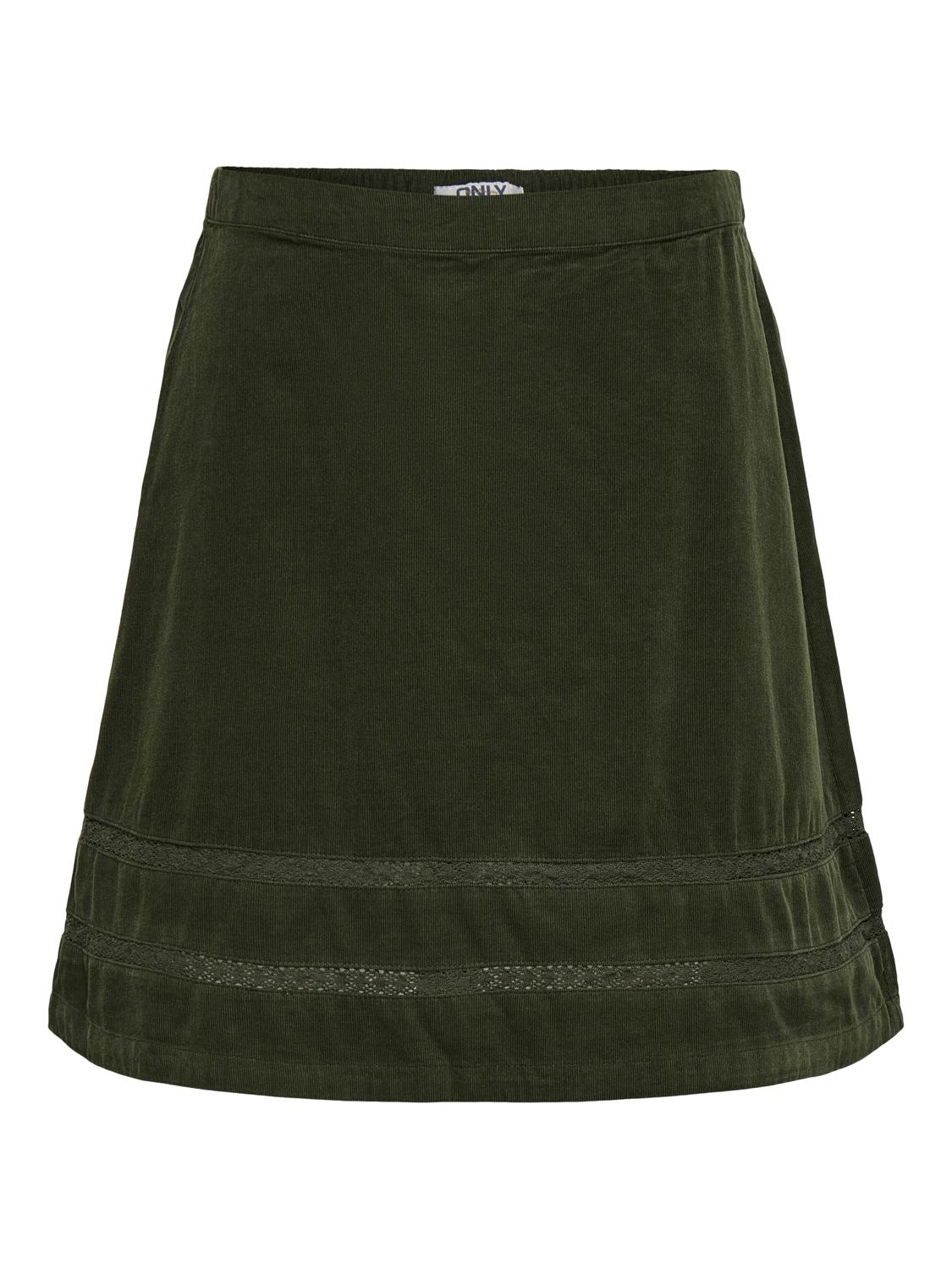 Onlaime Hw Cord Tape Skirt Pnt Ox Mørkegrønn