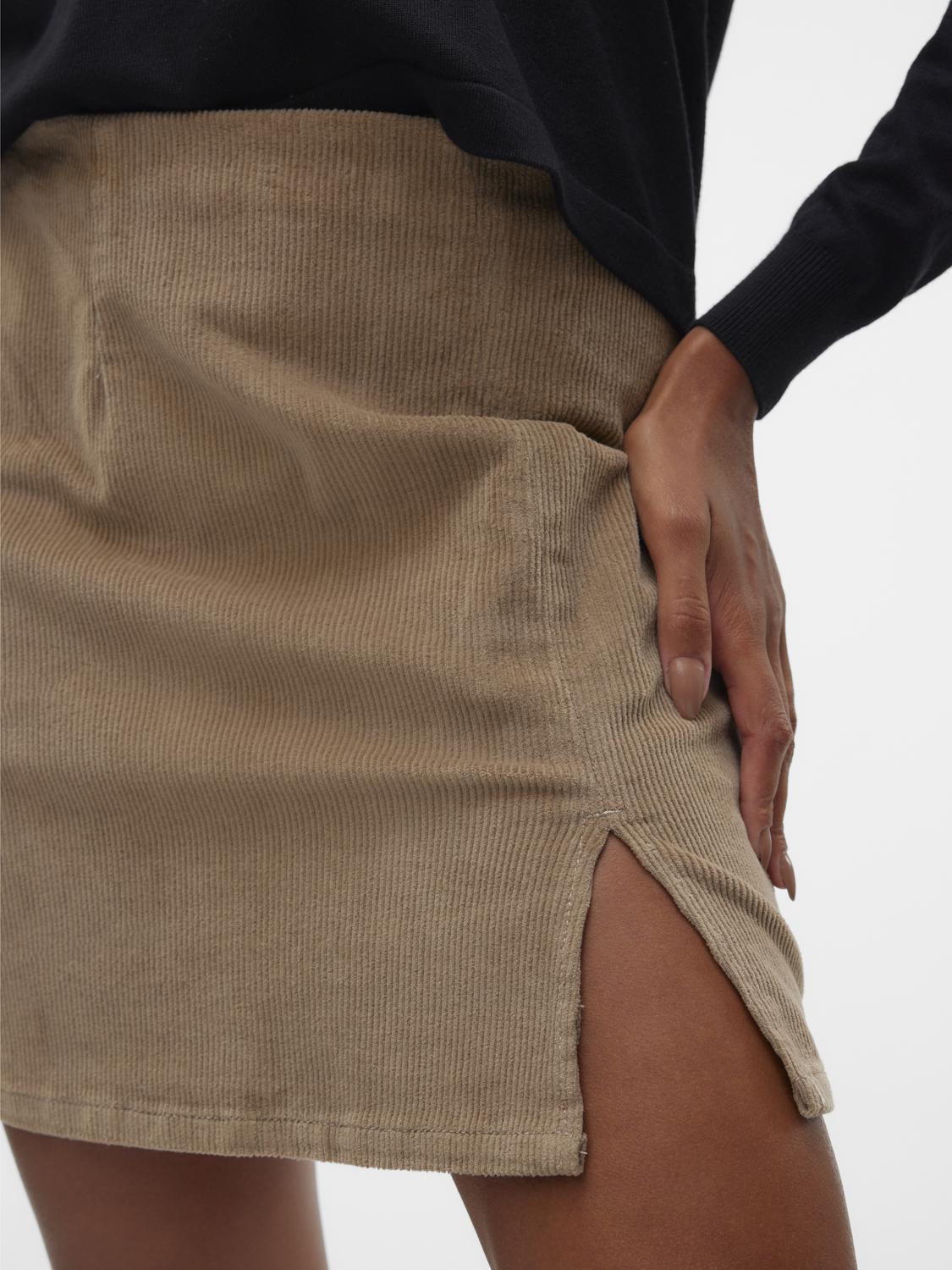 VMLULA NELLY HR SHORT CRDRY SKIRT NOOS Lysebrun