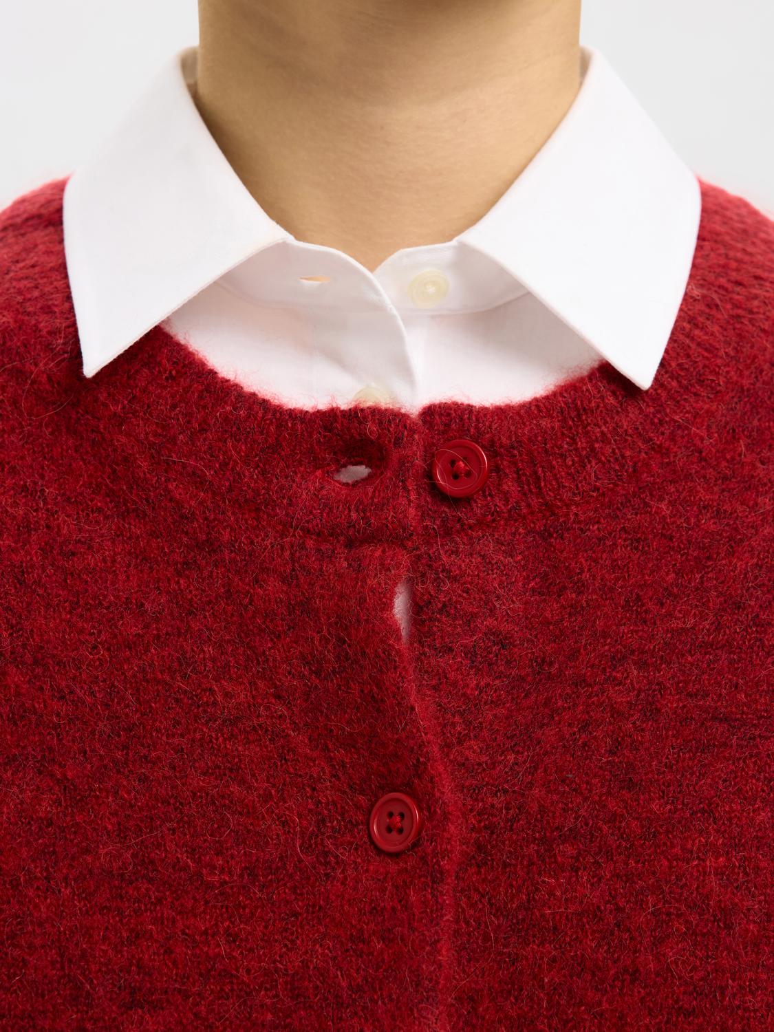 Slflulu New Ls Knit Cardigan Noos Rød