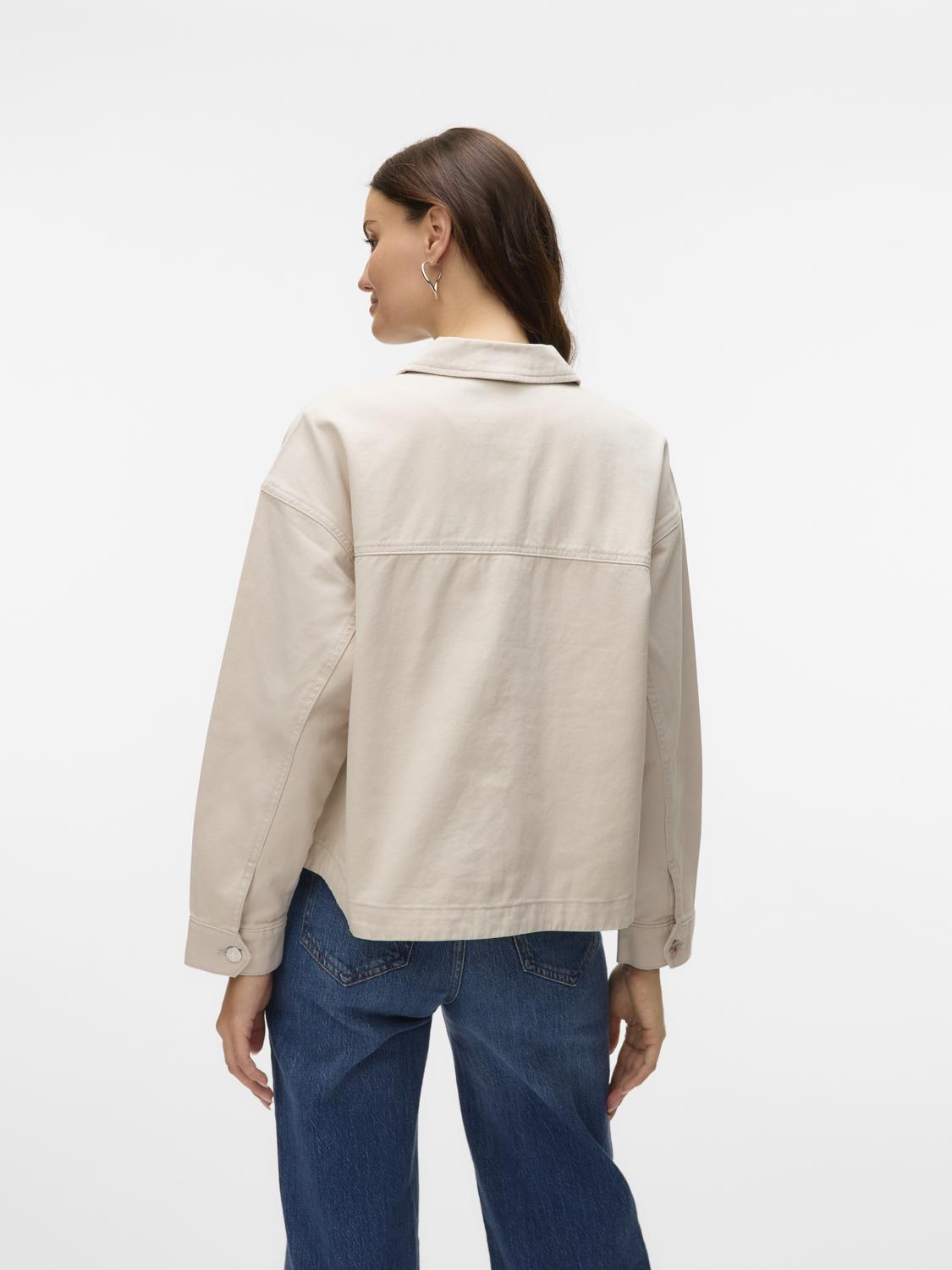 Vmjamie Ls Denim Shacket Mix Ga Noos Offwhite