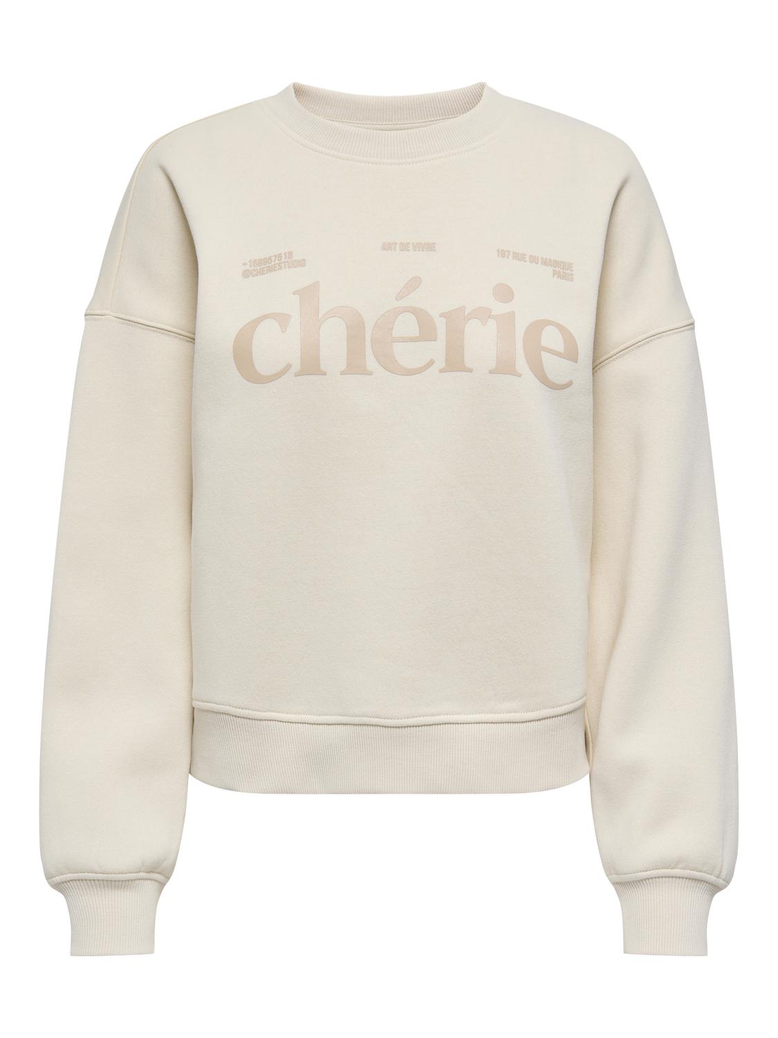 Onlbest L/s Print Crew Neck Swt Lysegrå