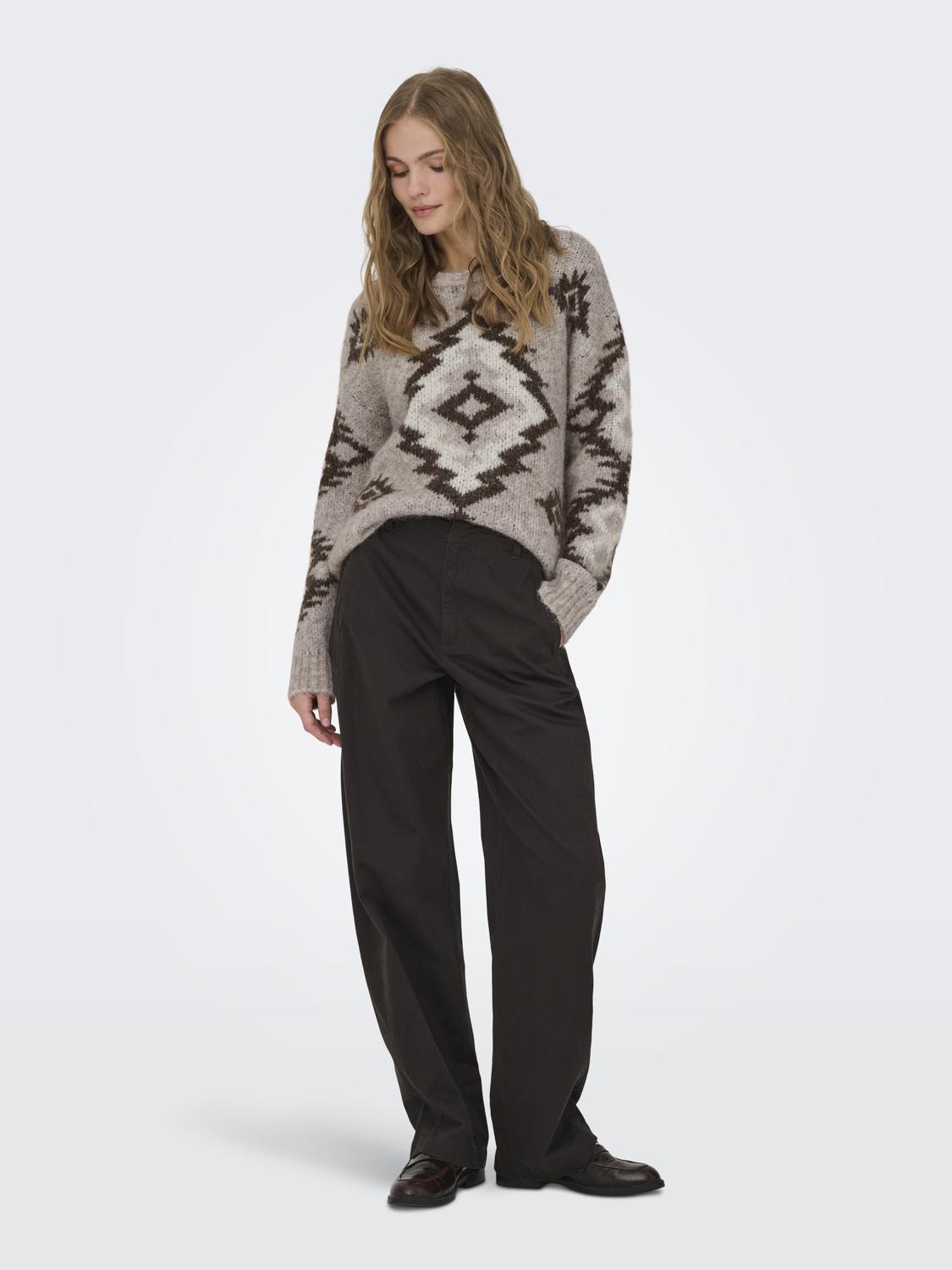 Onlazu Ls Jq O-Neck Cc Knt Lysebrun