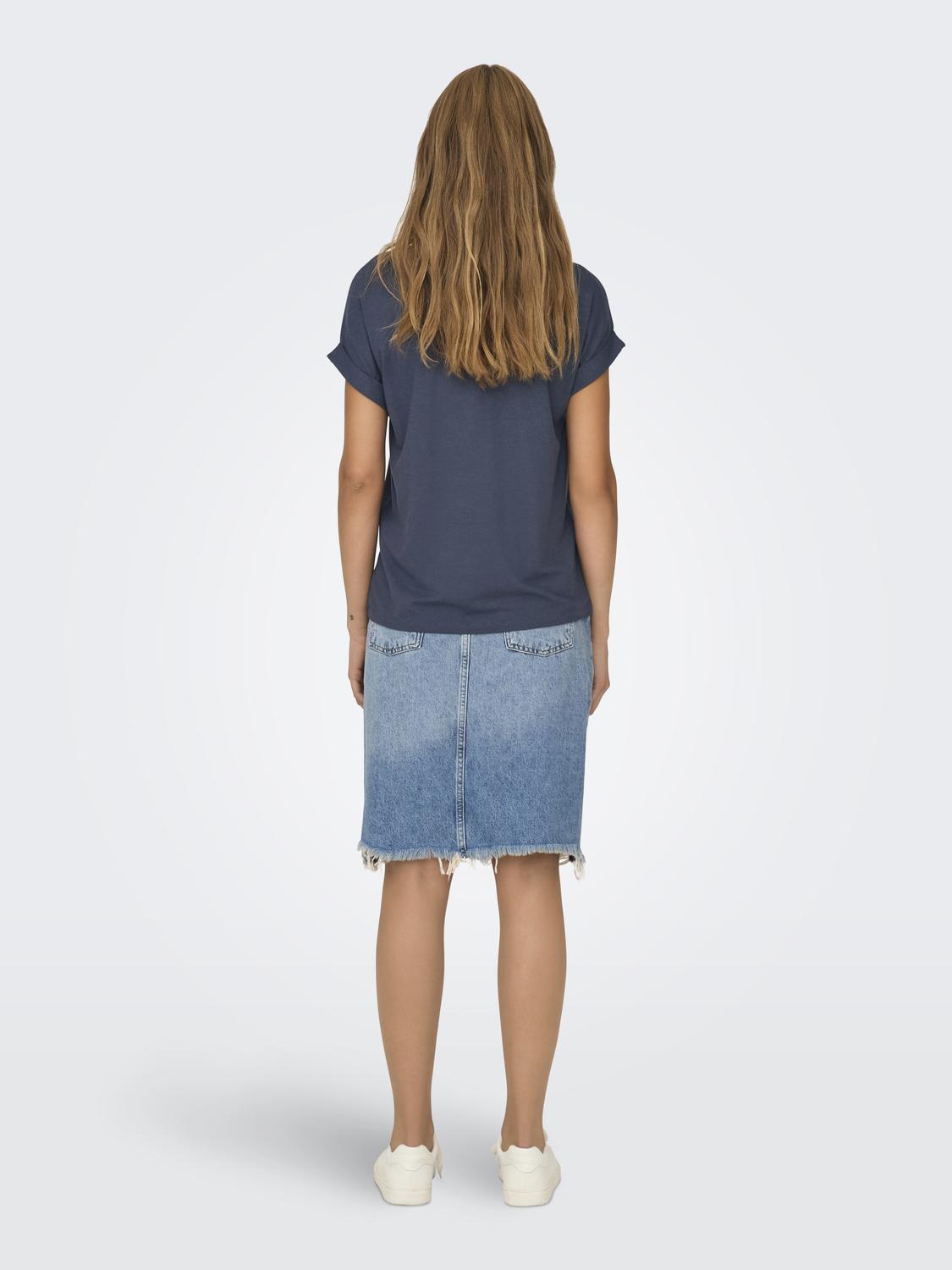 ONLMOSTER S/S O-NECK TOP NOOS JRS Mellomblå