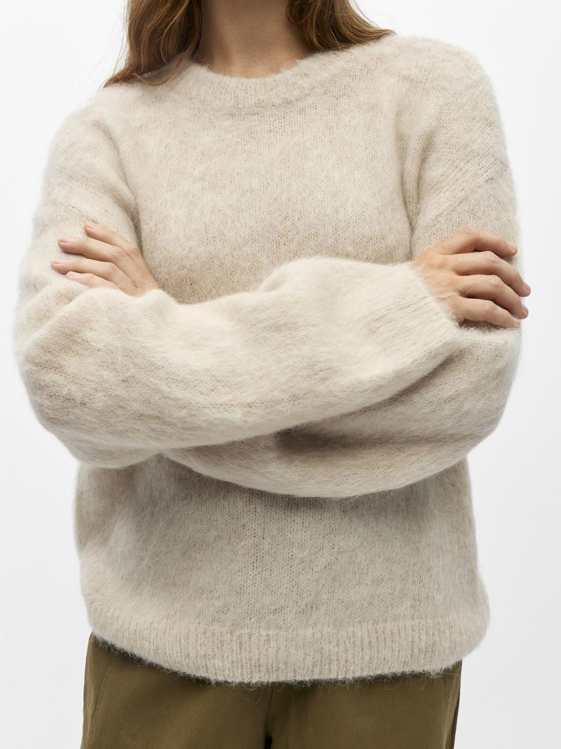 Objharry L/s Lo Knit Pullover Noos Grå