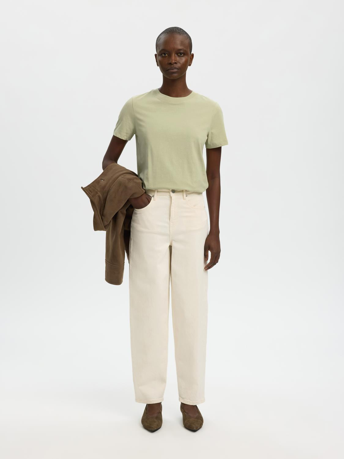 Slwmyessential Ss O-Neck Tee Noos Grønn