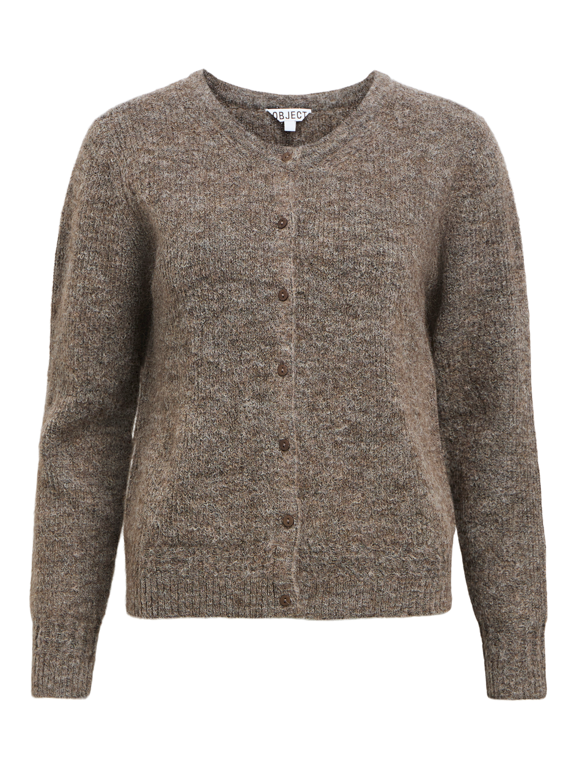 Objabby Ls Re Knit Cardigan Div Mellomgrå