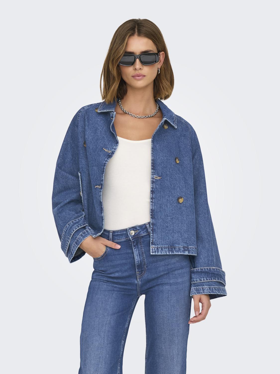 Onlapril Short Dnm Trench Akm Blå