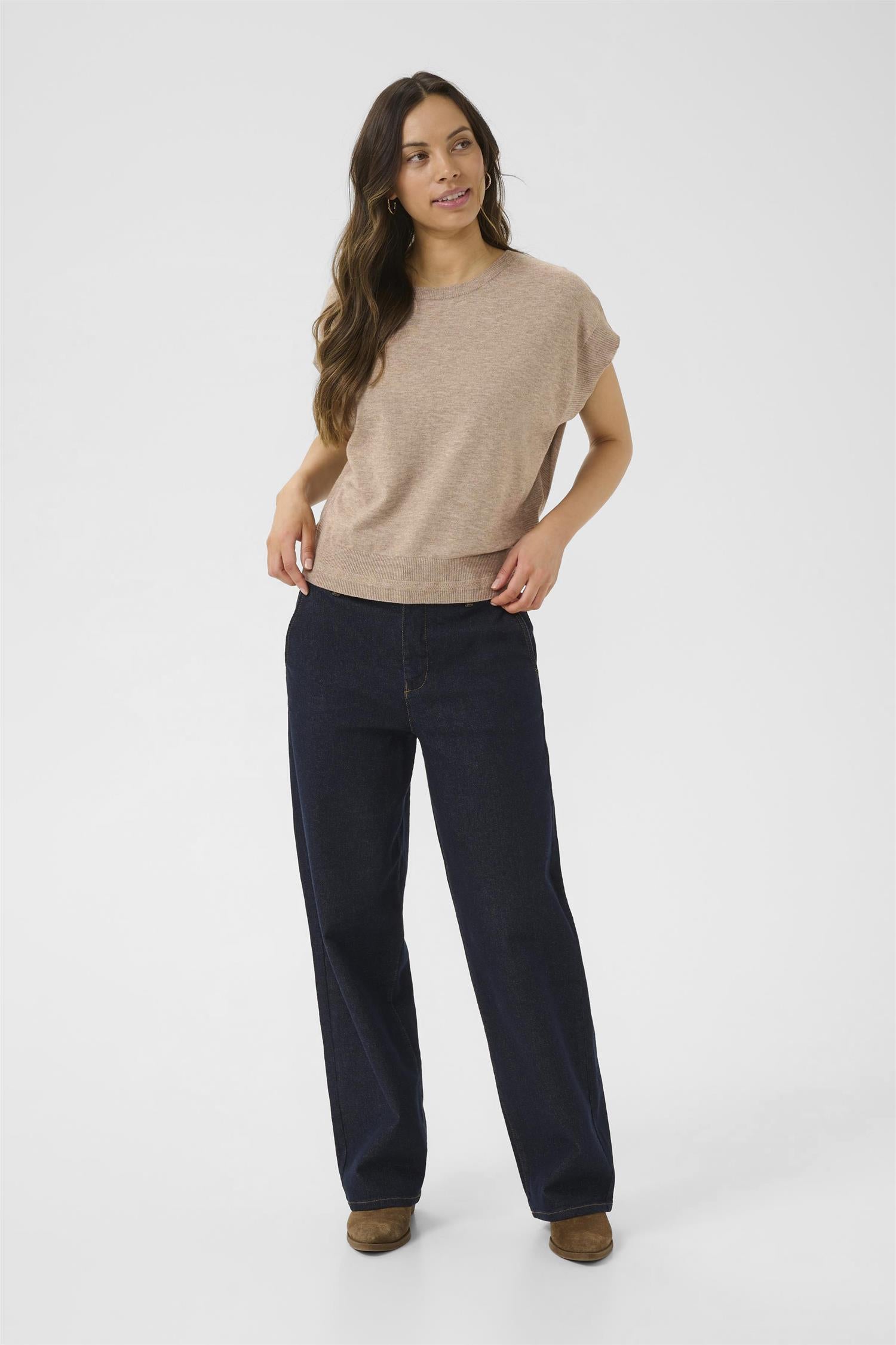Crdela Knit Top Fossil Melange