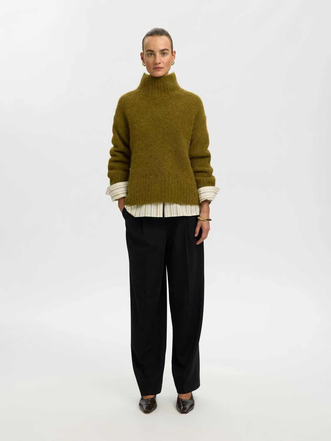Slwgabriella Ls Knit High Neck Noos Grønn