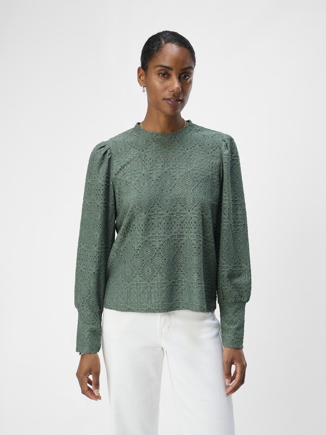 Objfeodora L/s Top Noos Mørkegrønn