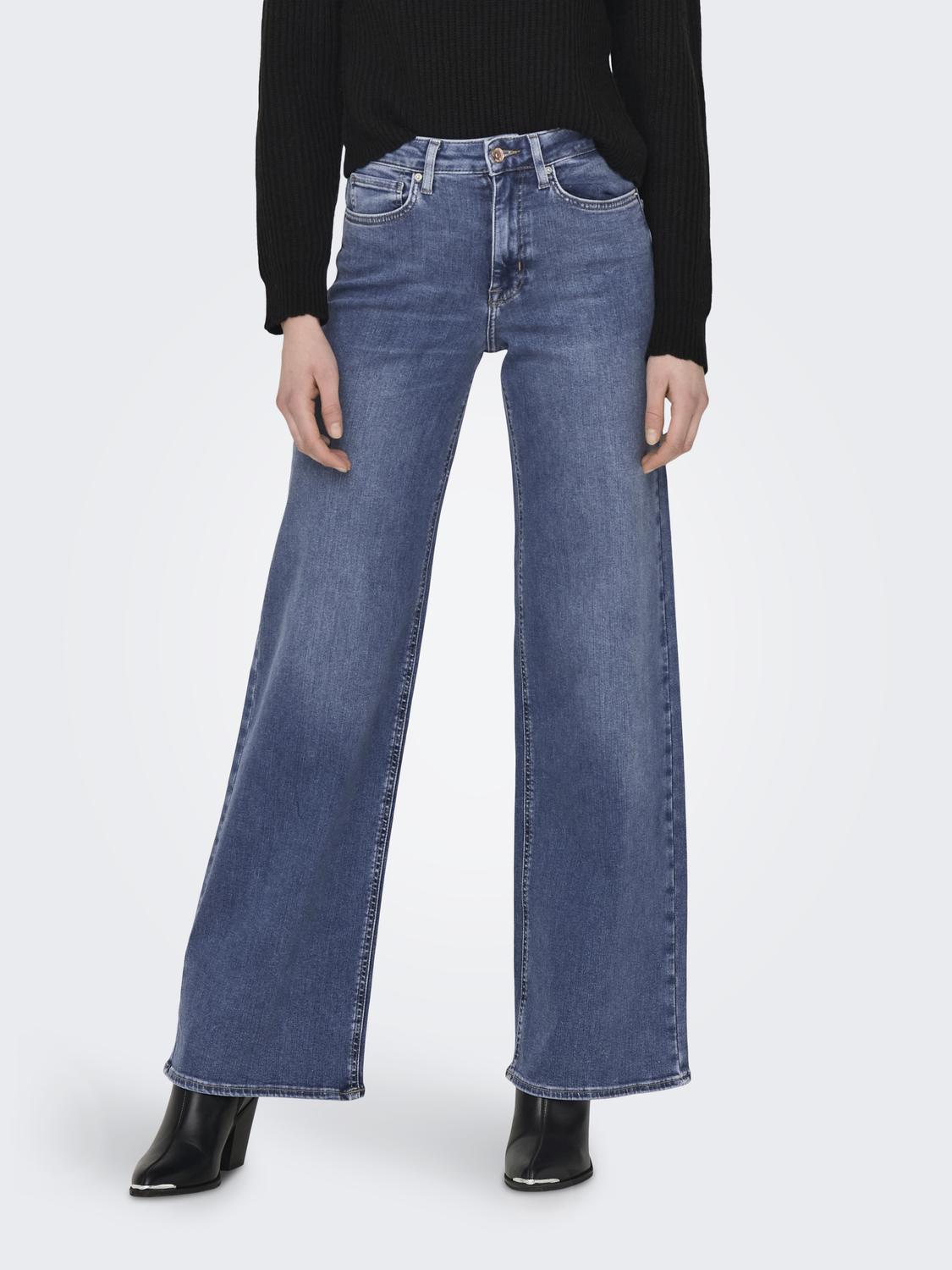 ONLMADISON BLUSH HW WIDE DNM DOT372 NOOS Mellomblå