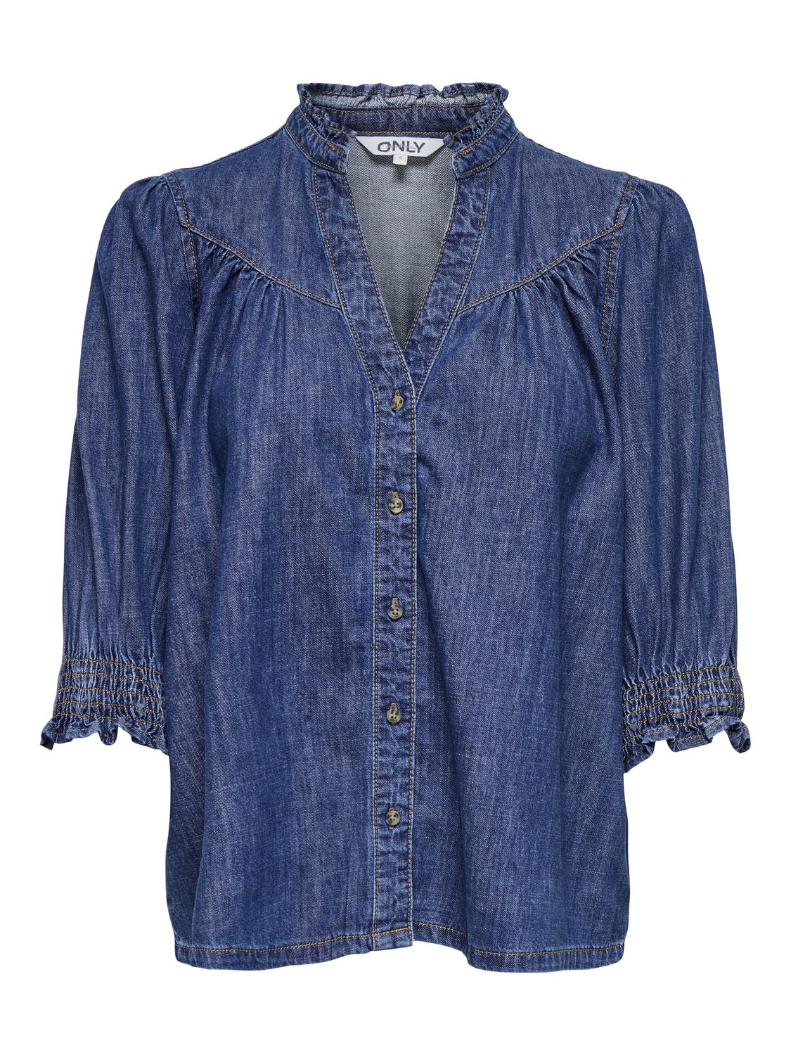 Onlraya 3/4 Shirt Dnm Akm Noos Mørkeblå