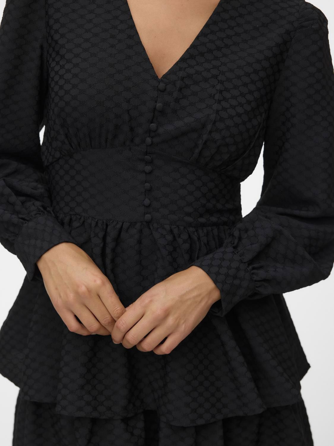 Vmaugusta Ls Layer Short Dress Wvn Sort