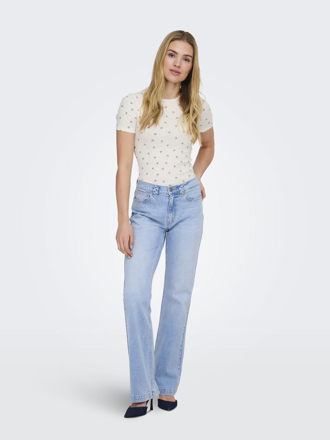 Jdylucky S/s O Neck Top Jrs Noos Hvit