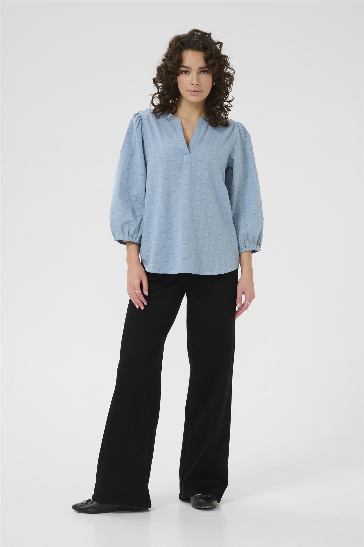 Kaenya Blouse 3/4 Sl Blå