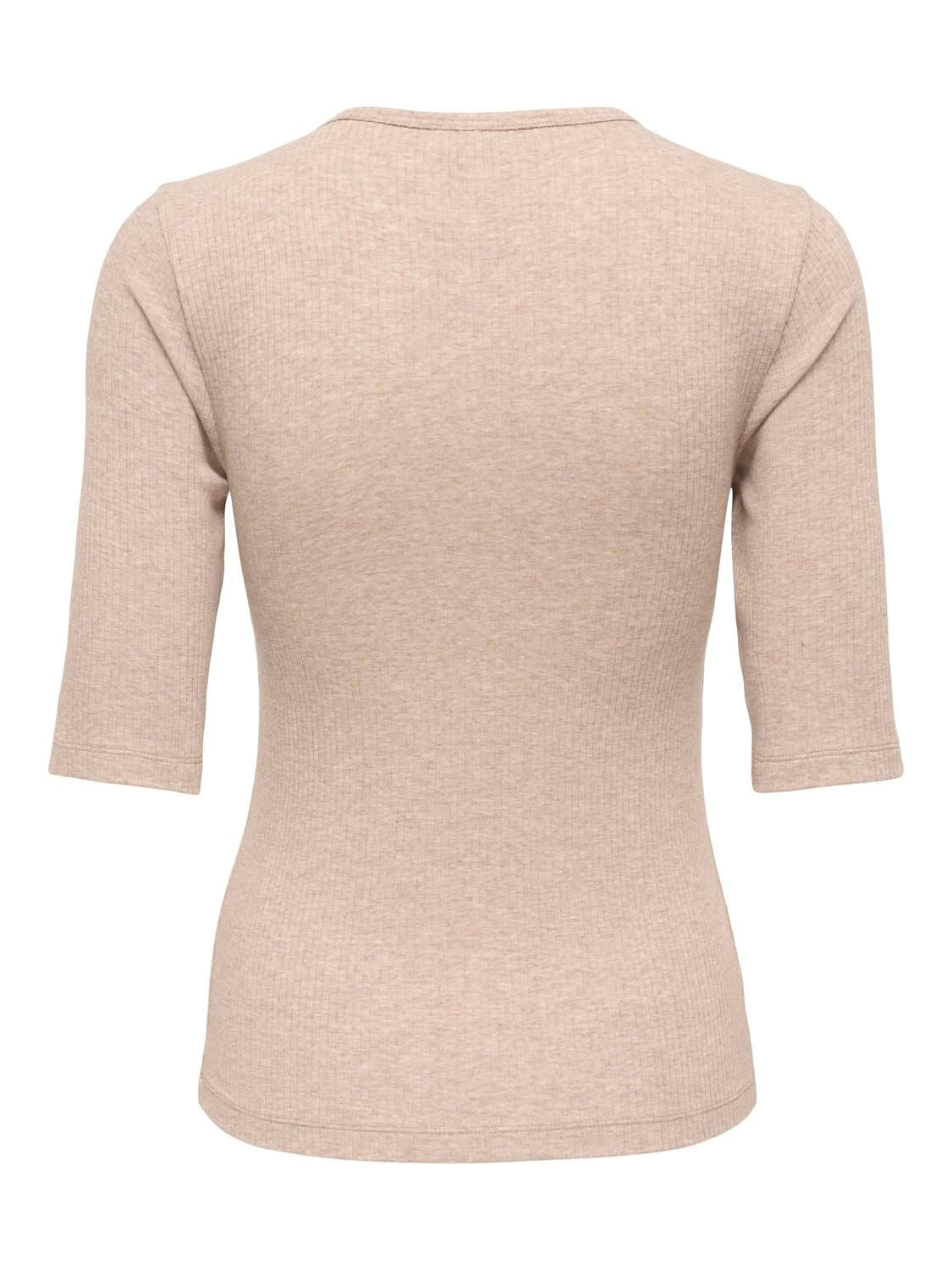 Jdyreno 2/4 O Neck Top Jrs Dia Grå
