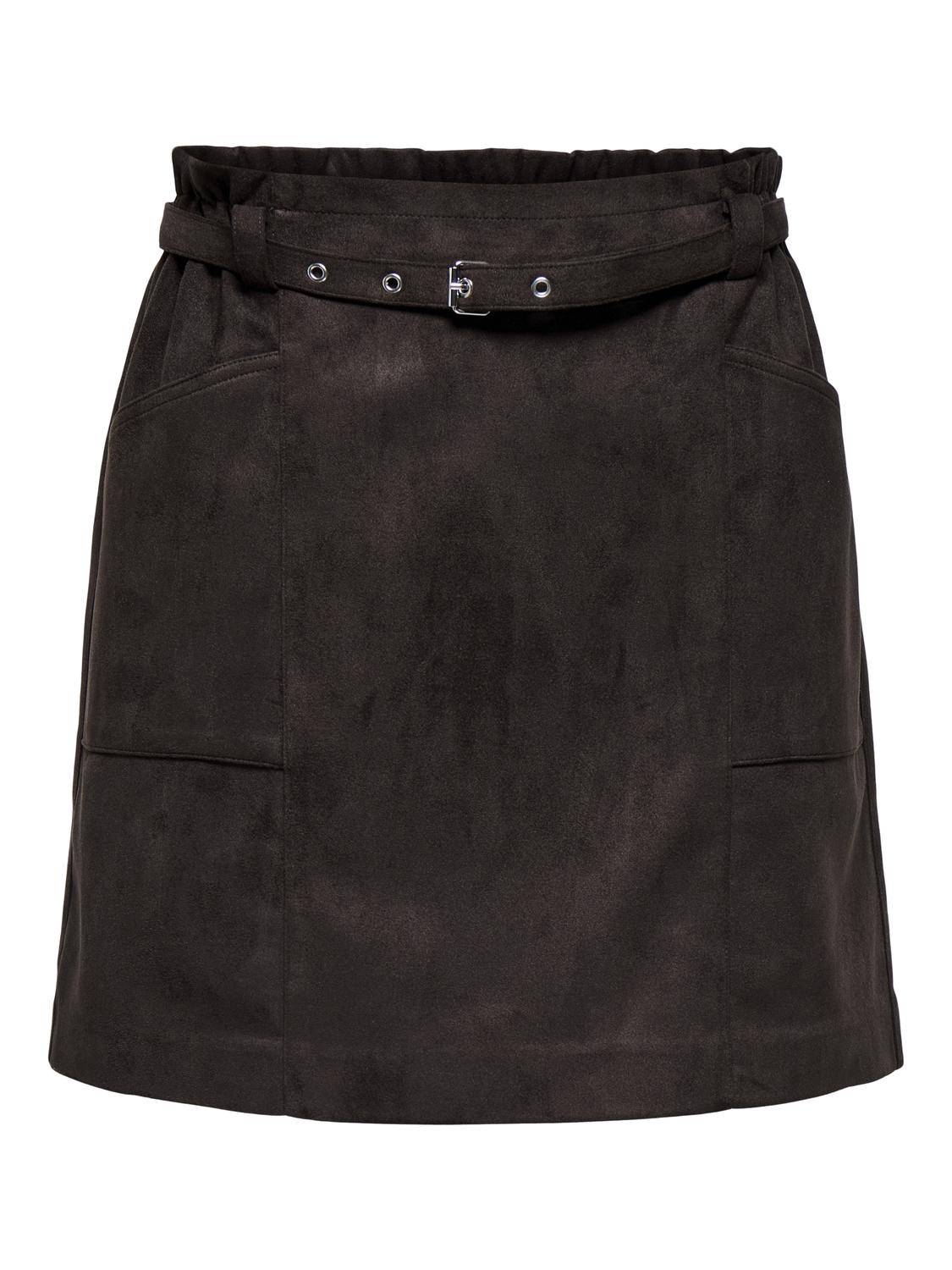 Onldiane Heidi Life Faux Suede Skirt Otw Mellomgrå
