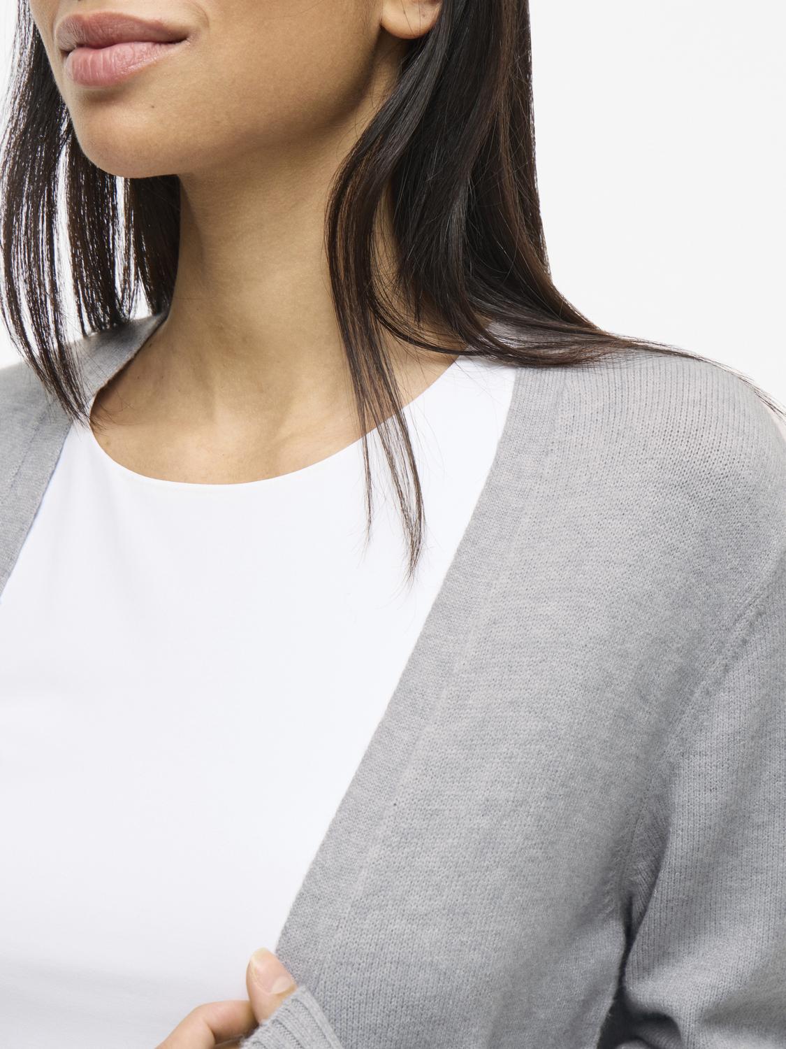 Viril Open L/s Knit Cardigan - Noos Lysegrå