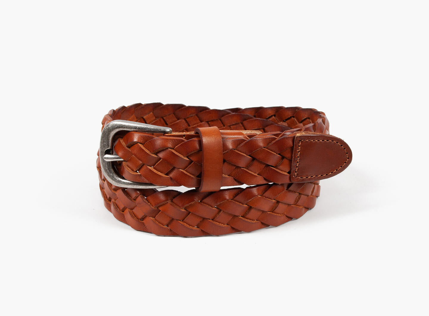 TINA FLETTET SKINNBELTE Cognac