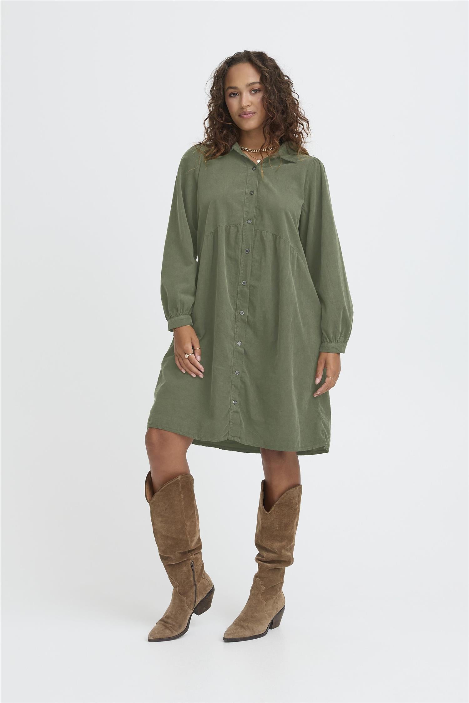 Sbladycord Dress Grønn