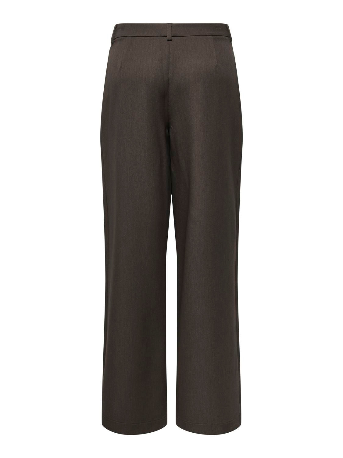 Onlhattie Hw Pleat Str Pant Tlr Noos Brun