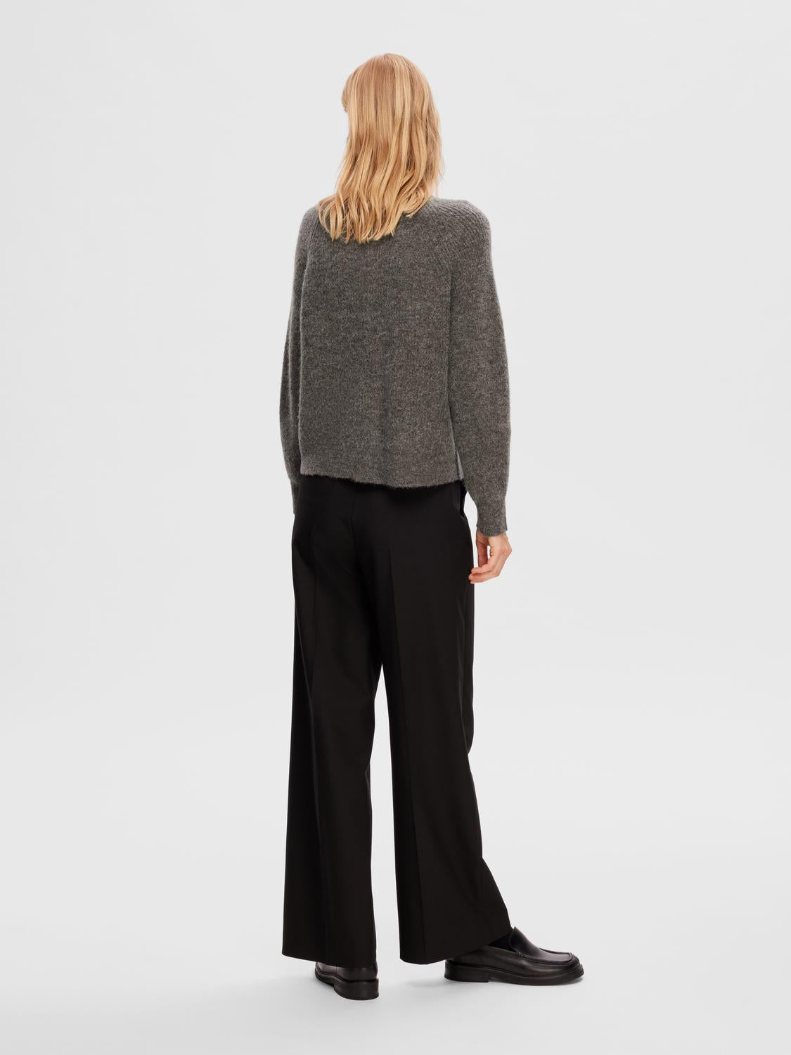 Slflulu Ls Knit Short Cardigan Noos Grå