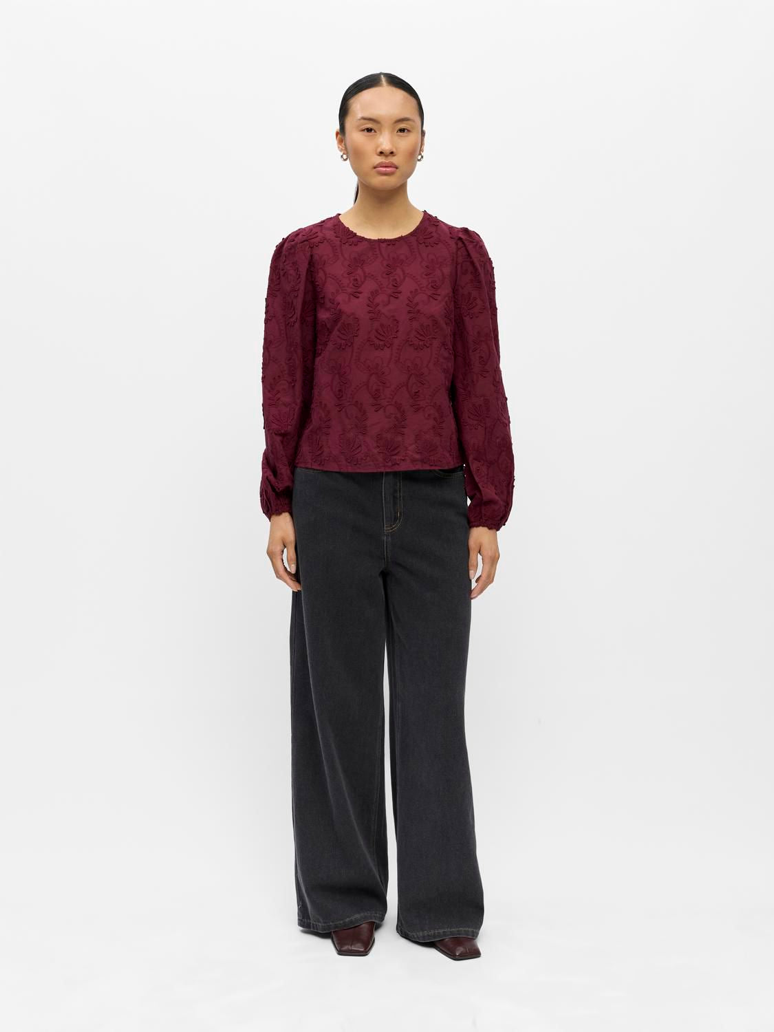 Objmya Re L/s Top Noos Burgunder