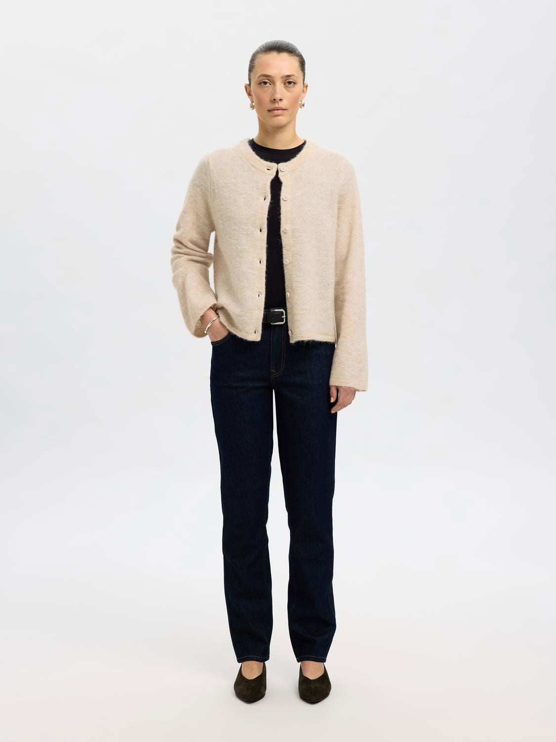 Slwlulu New Ls Knit Cardigan Noos Beige