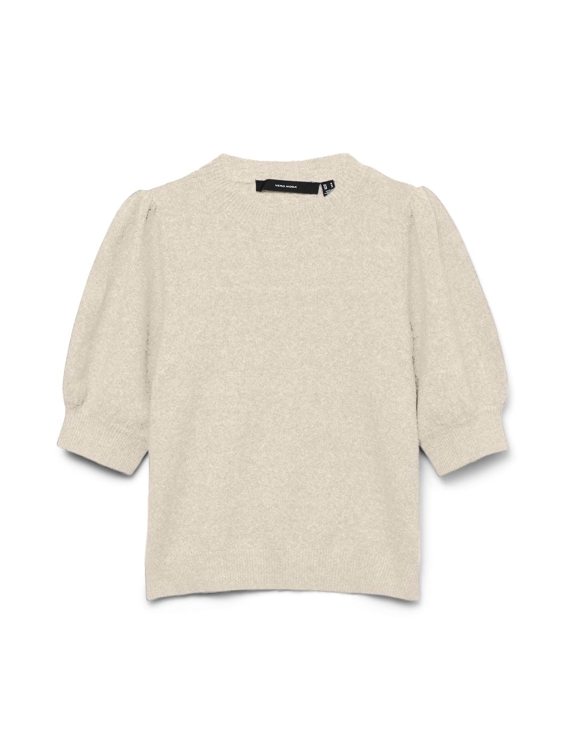 Vmdoffy 2/4 O-Neck Pullover Ga Noos Beige