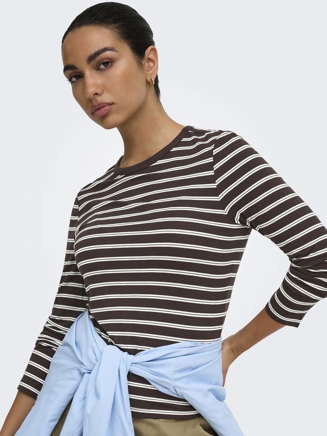 Onlnina L/s Aop Top Jrs Brun