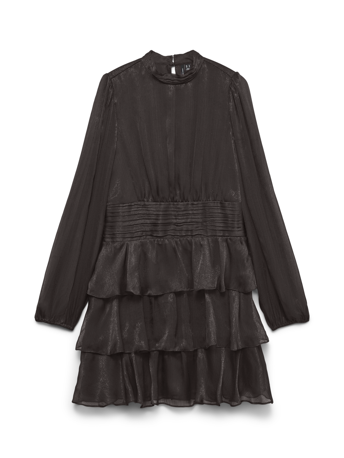 Vmlauren Ls Short Dress Wvn Exp Brun