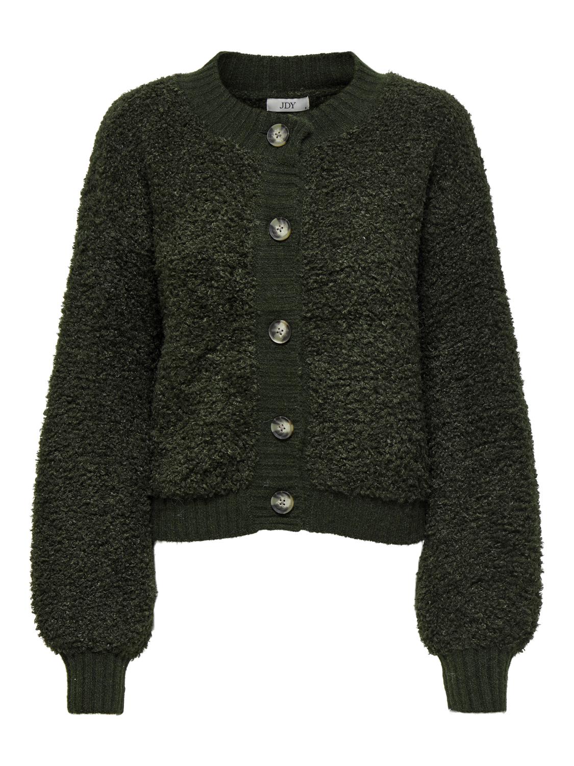 Jdyeira Life L/s Oneck Cardigan Knt Noos Mørkegrønn