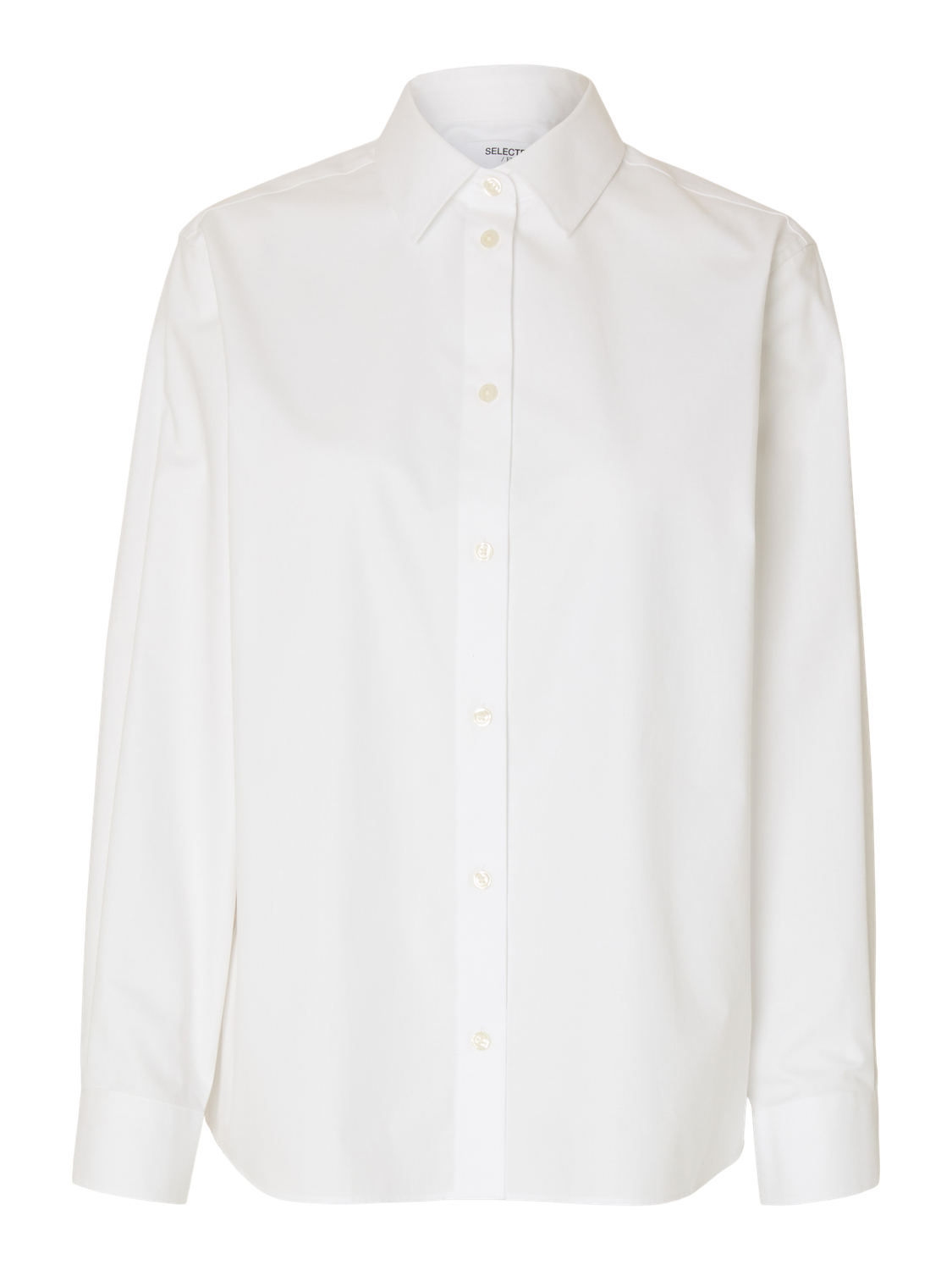 Slfester Ls Relaxed Shirt Noos Hvit