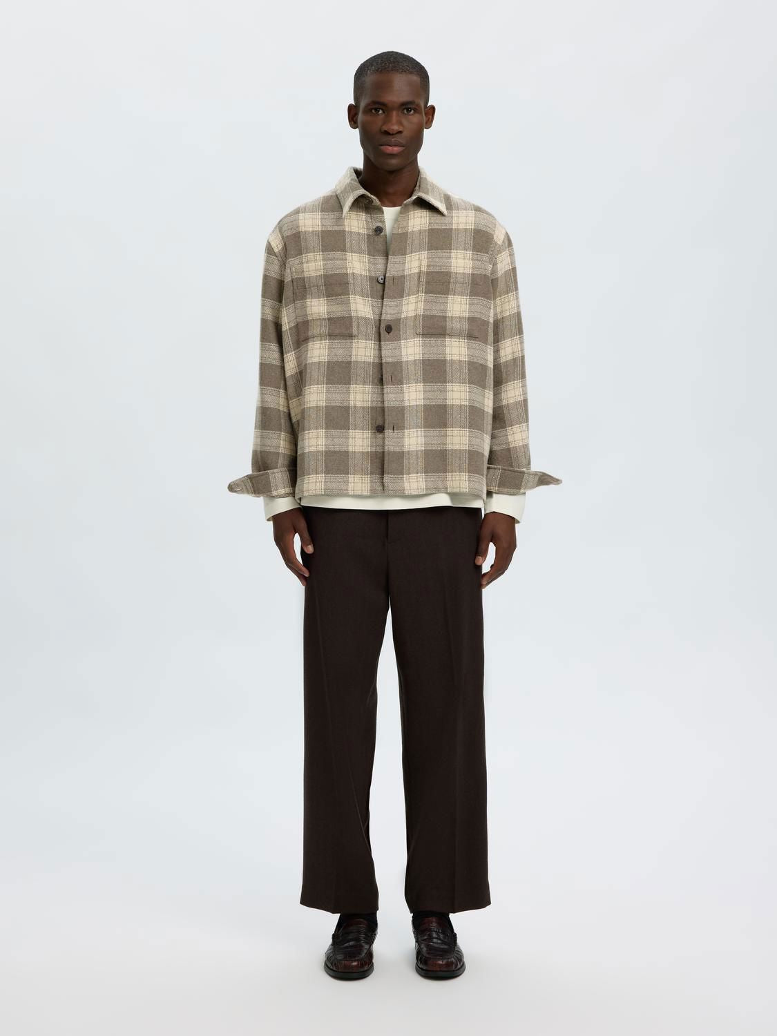 Slmole-Pablo Wool Blend Overshirt Noos Grå
